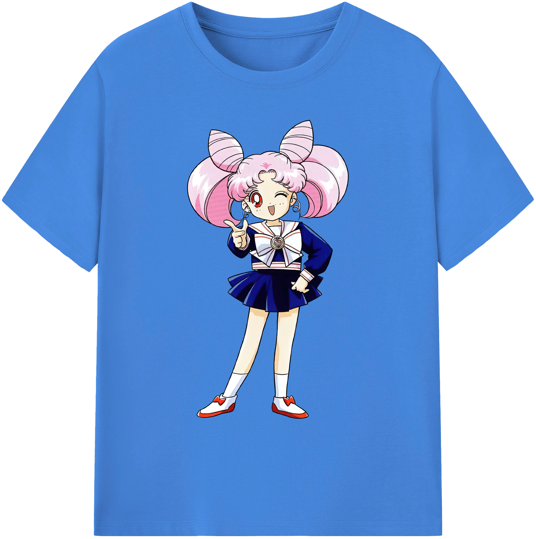 （画像用） 美少女戦士セーラームーン ちびうさ Sailor Moon Chibiusa Tsukino Usagi Small Lady Serenity 綿100％ メンズ半袖Tシャツ｜肌触りやわらか＆通気性