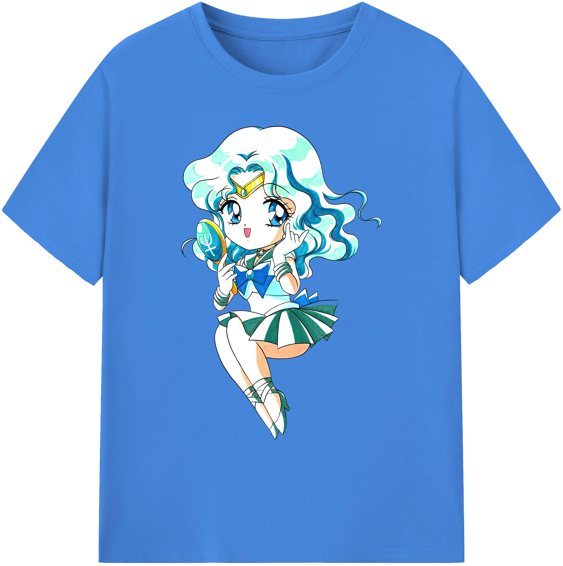 （画像用） 美少女戦士セーラームーン 海王 みちる（かいおう みちる） Sailor Moon Kaiou Michiru 綿100％ メンズ半袖Tシャツ｜肌触りやわらか＆通気性