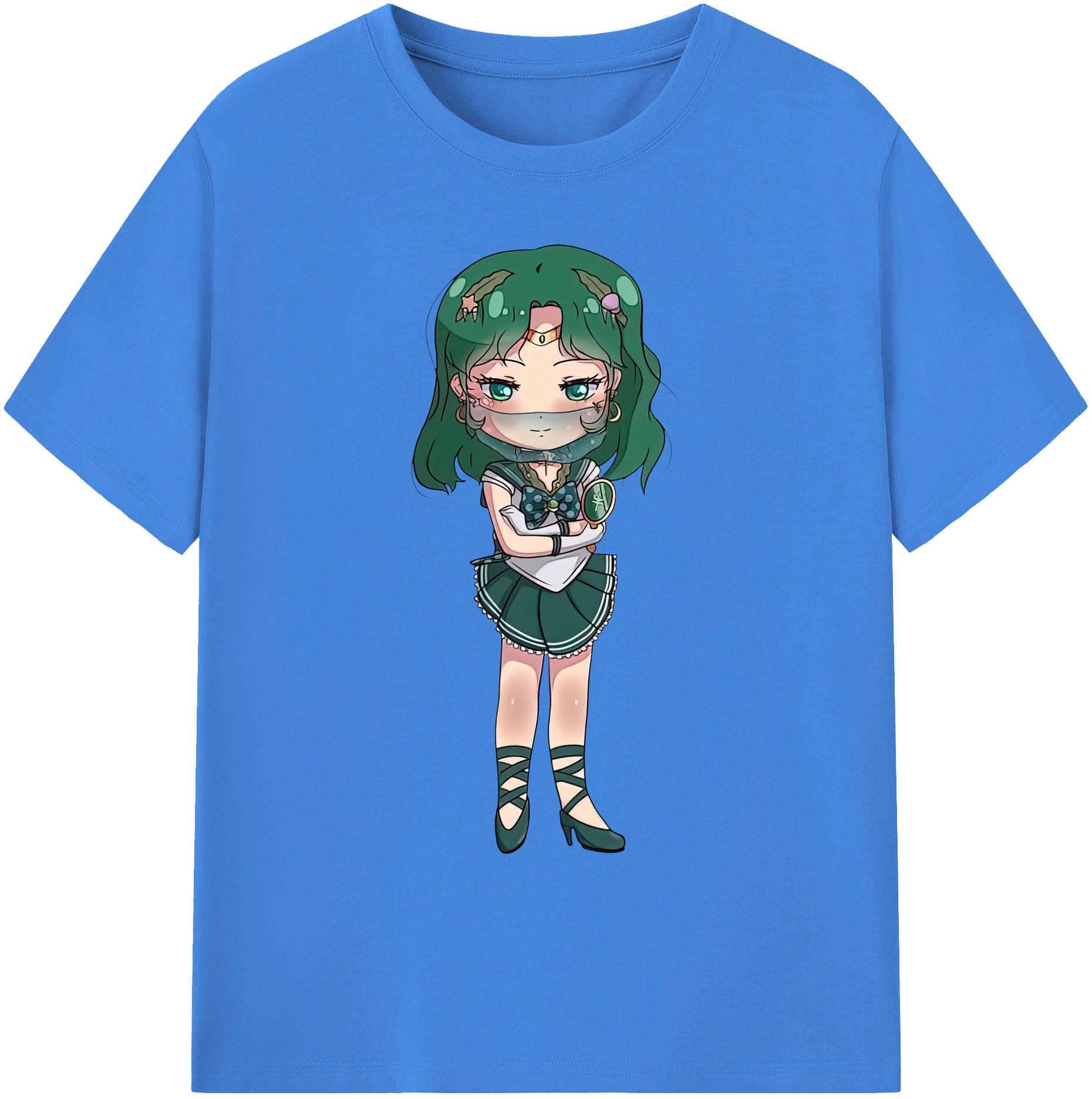 （画像用） 美少女戦士セーラームーン 海王 みちる（かいおう みちる） Sailor Moon Kaiou Michiru 綿100％ メンズ半袖Tシャツ｜肌触りやわらか＆通気性