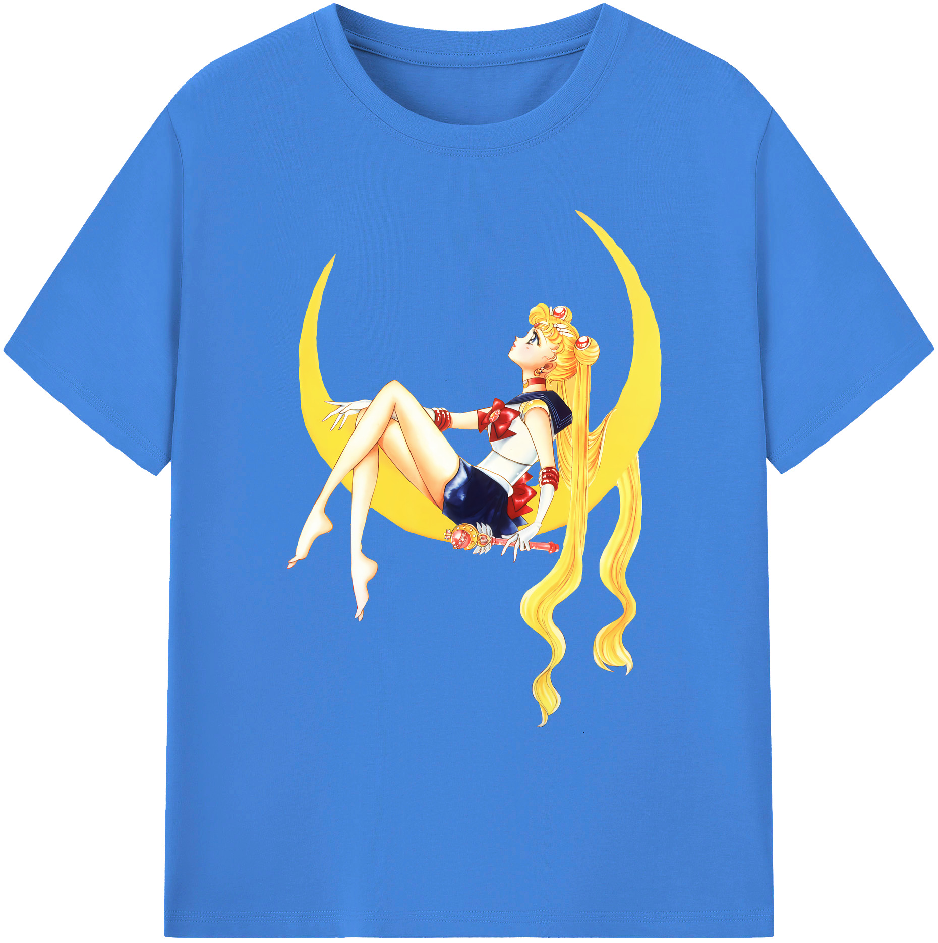 （画像用） 美少女戦士セーラームーン 月野 うさぎ つきの うさぎ Sailor Moon Tsukino Usagi 綿100％ メンズ半袖Tシャツ｜肌触りやわらか＆通気性