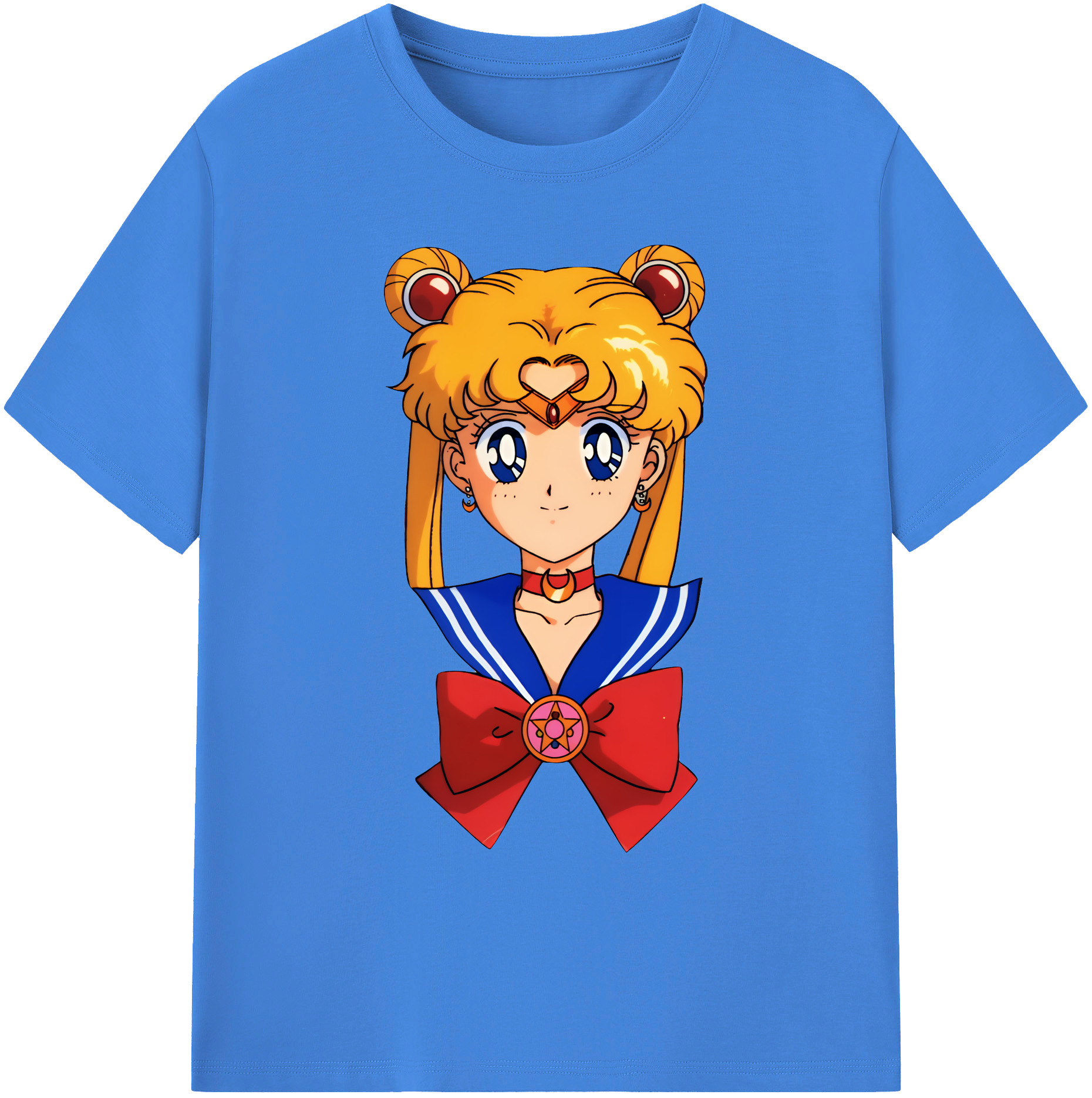 （画像用） 美少女戦士セーラームーン 月野 うさぎ つきの うさぎ Sailor Moon Tsukino Usagi 綿100％ メンズ半袖Tシャツ｜肌触りやわらか＆通気性
