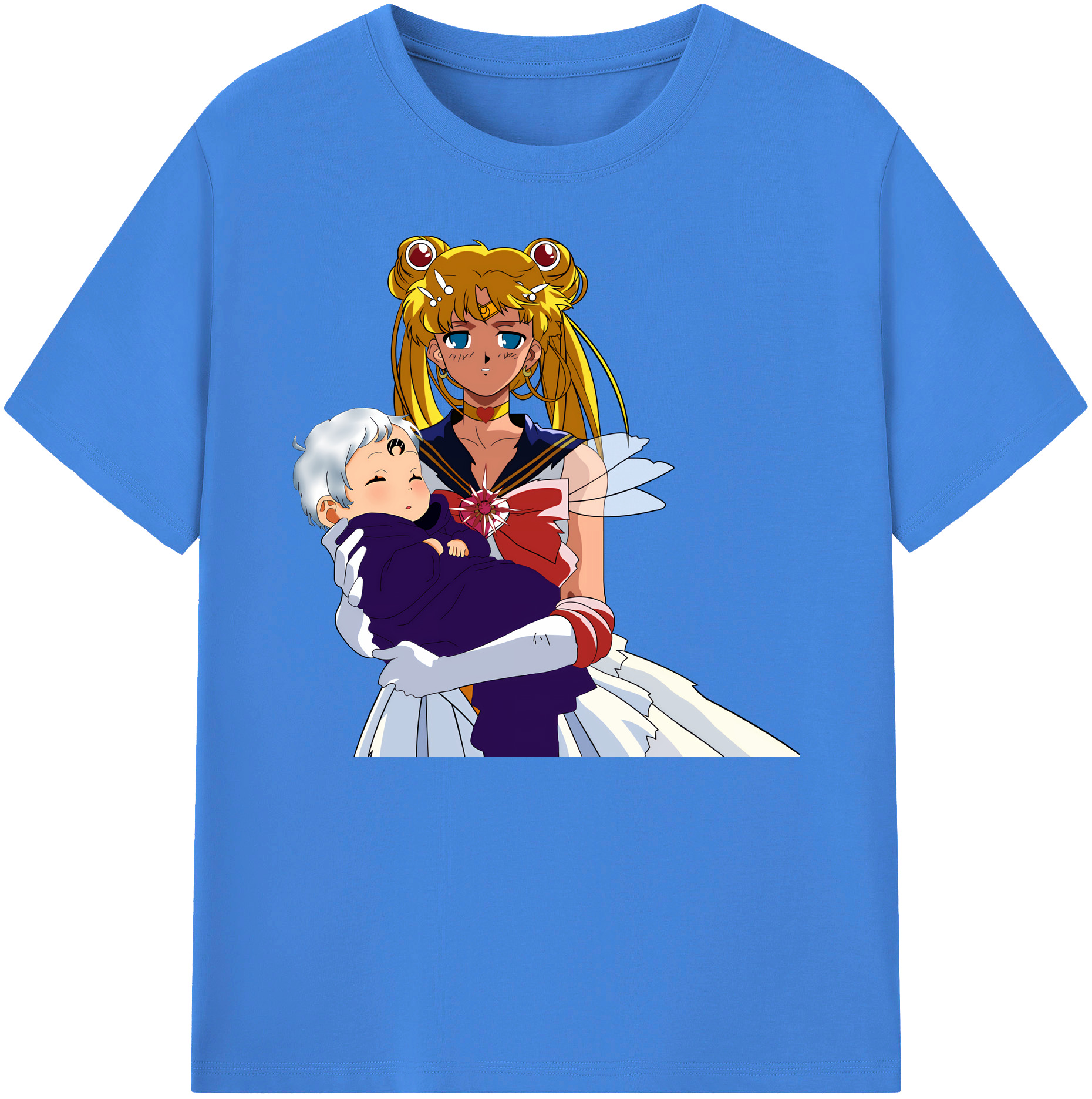 （画像用） 美少女戦士セーラームーン 月野 うさぎ つきの うさぎ Sailor Moon Tsukino Usagi 綿100％ メンズ半袖Tシャツ｜肌触りやわらか＆通気性