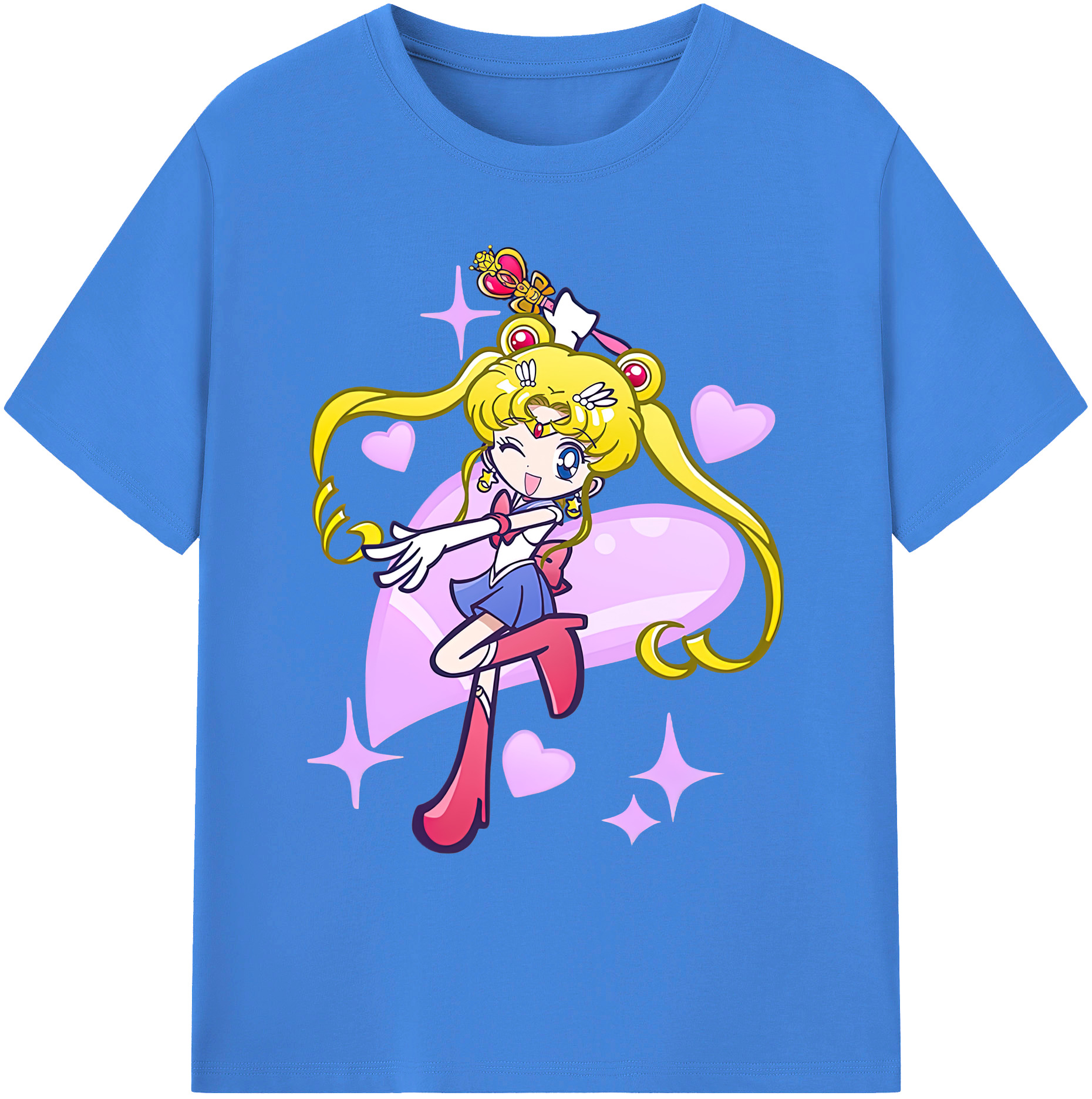 （画像用） 美少女戦士セーラームーン 月野 うさぎ つきの うさぎ Sailor Moon Tsukino Usagi 綿100％ メンズ半袖Tシャツ｜肌触りやわらか＆通気性