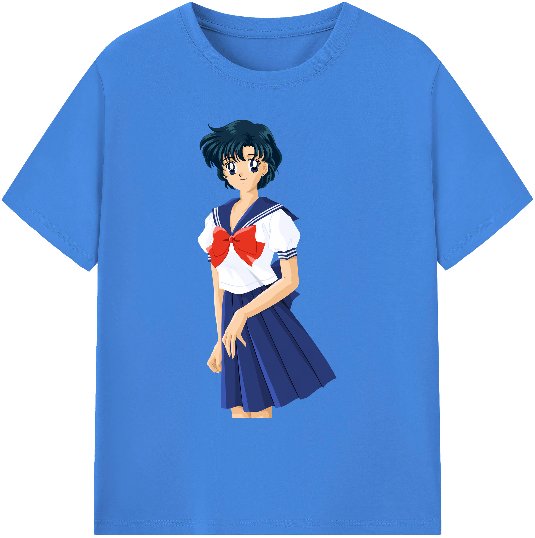 （画像用） 美少女戦士セーラームーン 水野 亜美 みずの あみ Sailor Moon Mizuno Ami 綿100％ メンズ半袖Tシャツ｜肌触りやわらか＆通気性