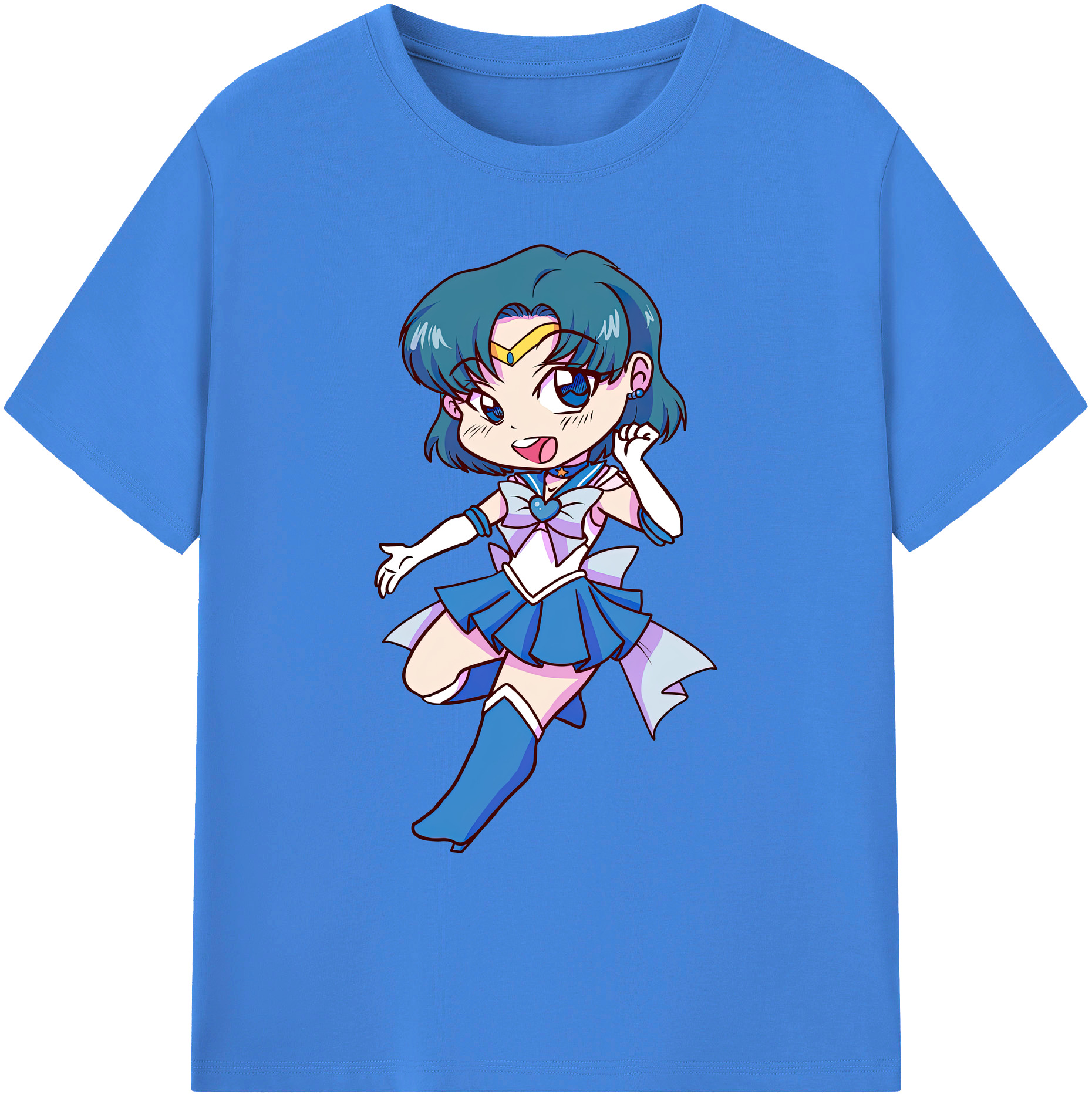 （画像用） 美少女戦士セーラームーン 水野 亜美 みずの あみ Sailor Moon Mizuno Ami 綿100％ メンズ半袖Tシャツ｜肌触りやわらか＆通気性