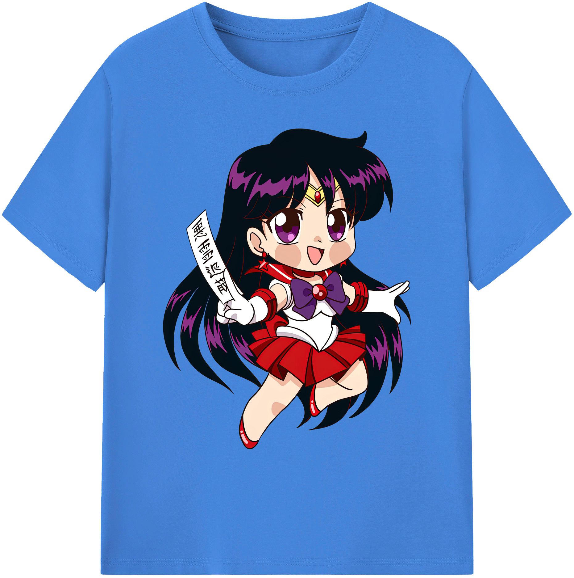 （画像用） 美少女戦士セーラームーン 火野レイ ひの レイ Sailor Moon Hino Rei （セーラーマーズ,Sailor Mars） 綿100％ メンズ半袖Tシャツ｜肌触りやわらか＆通気性