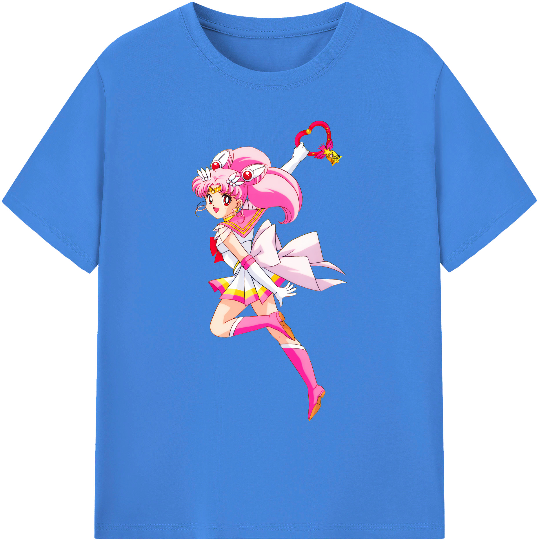 （画像用） 美少女戦士セーラームーン ちびうさ Sailor Moon Chibiusa Tsukino Usagi Small Lady Serenity 綿100％ メンズ半袖Tシャツ｜肌触りやわらか＆通気性