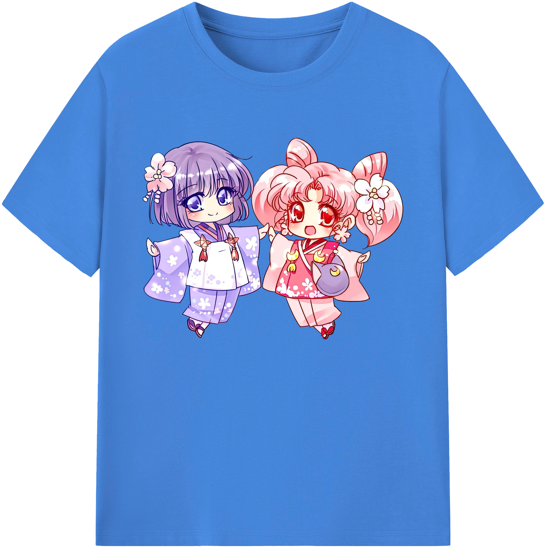 （画像用） 美少女戦士セーラームーン ちびうさ Sailor Moon Chibiusa Tsukino Usagi Small Lady Serenity 綿100％ メンズ半袖Tシャツ｜肌触りやわらか＆通気性