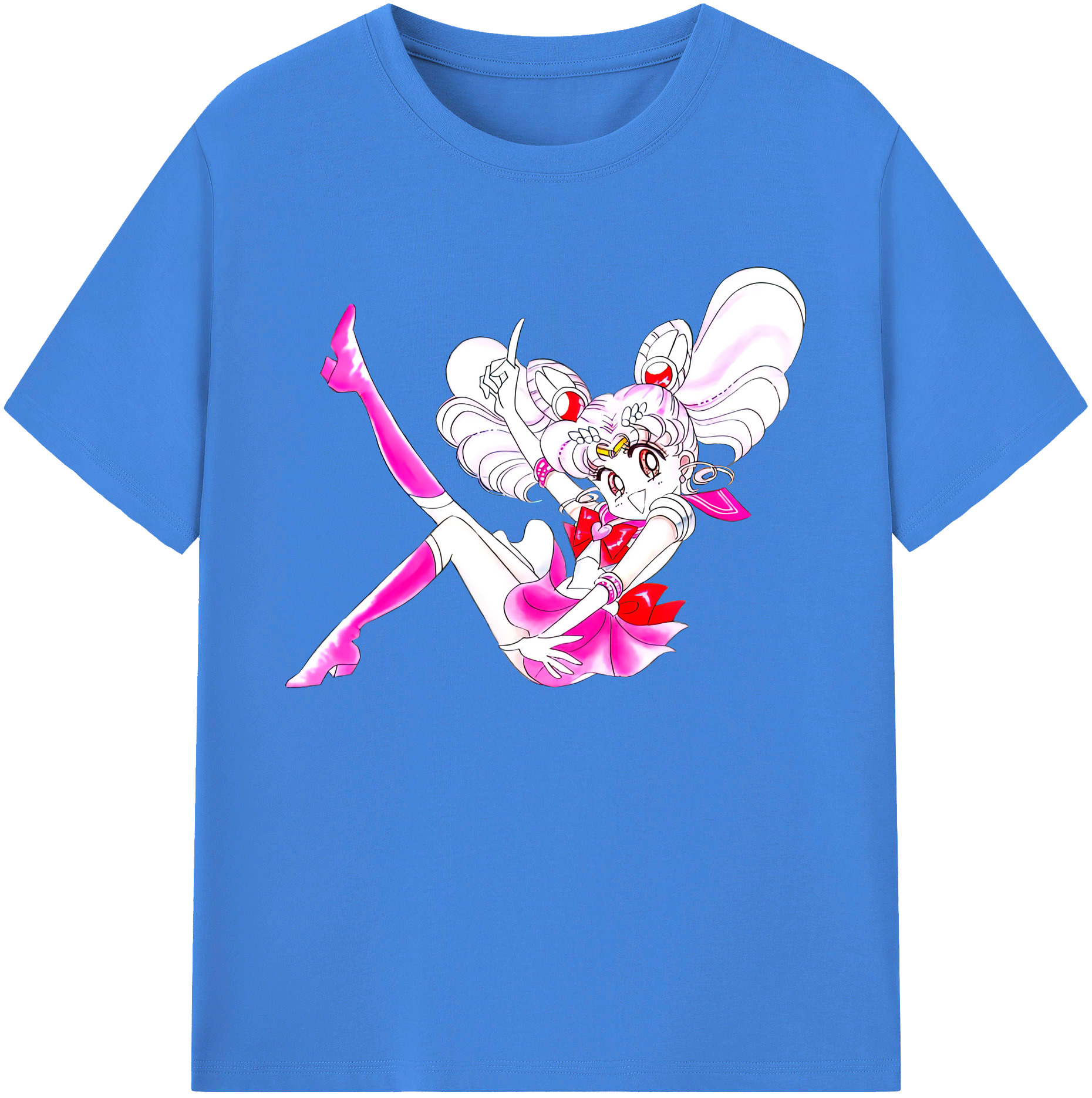 （画像用） 美少女戦士セーラームーン ちびうさ Sailor Moon Chibiusa Tsukino Usagi Small Lady Serenity 綿100％ メンズ半袖Tシャツ｜肌触りやわらか＆通気性