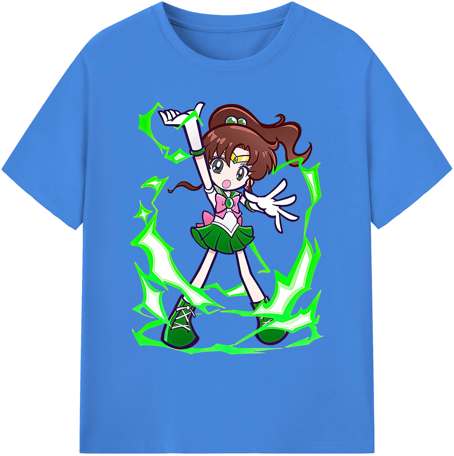 （画像用） 美少女戦士セーラームーン 木野 まこと きの まこと Sailor Moon Kino Makoto （セーラージュピター；Sailor Jupiter） 綿100％ メンズ半袖Tシャツ｜肌触りやわらか＆通気性