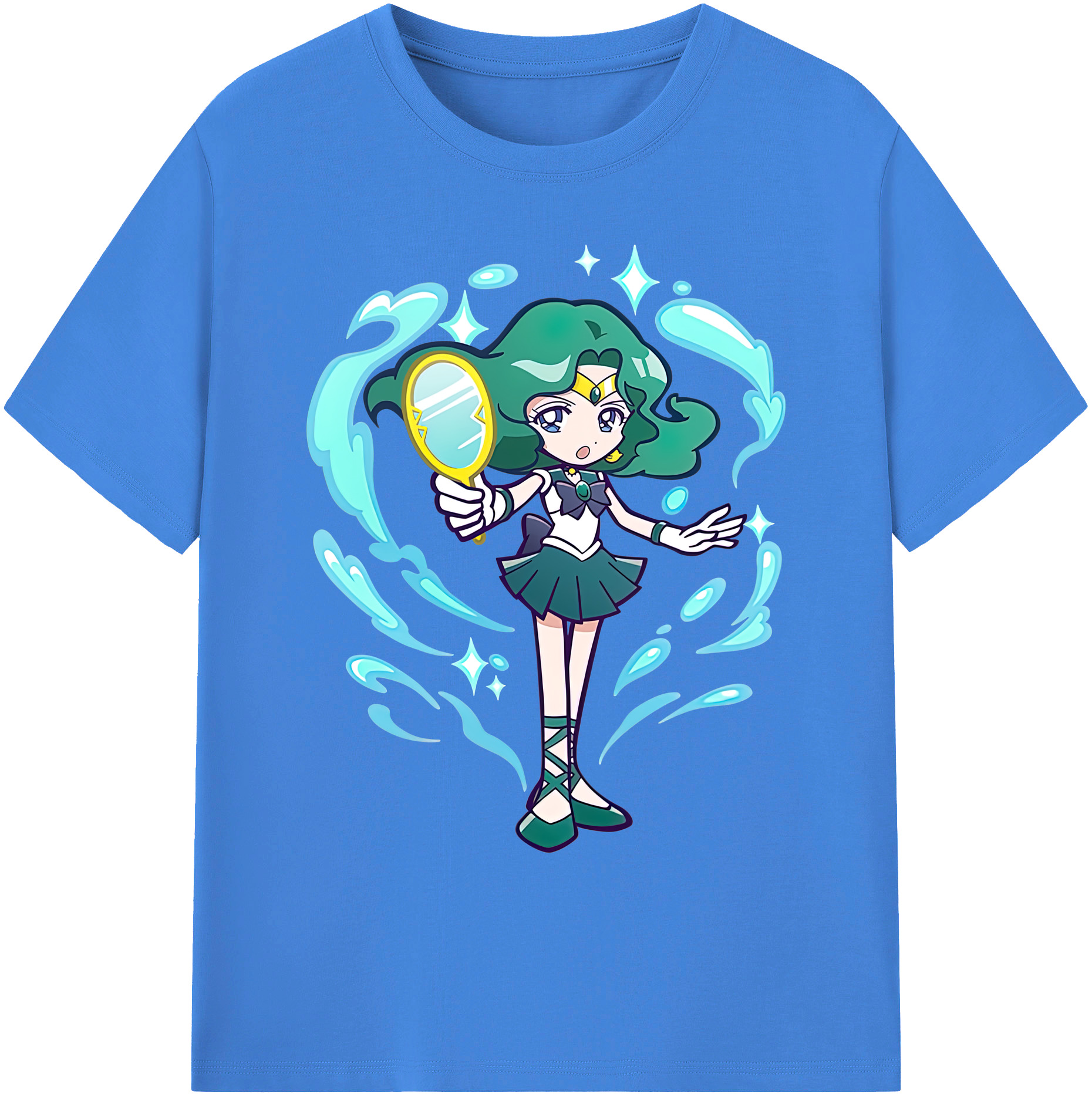 （画像用） 美少女戦士セーラームーン 海王 みちる（かいおう みちる） Sailor Moon Kaiou Michiru 綿100％ メンズ半袖Tシャツ｜肌触りやわらか＆通気性