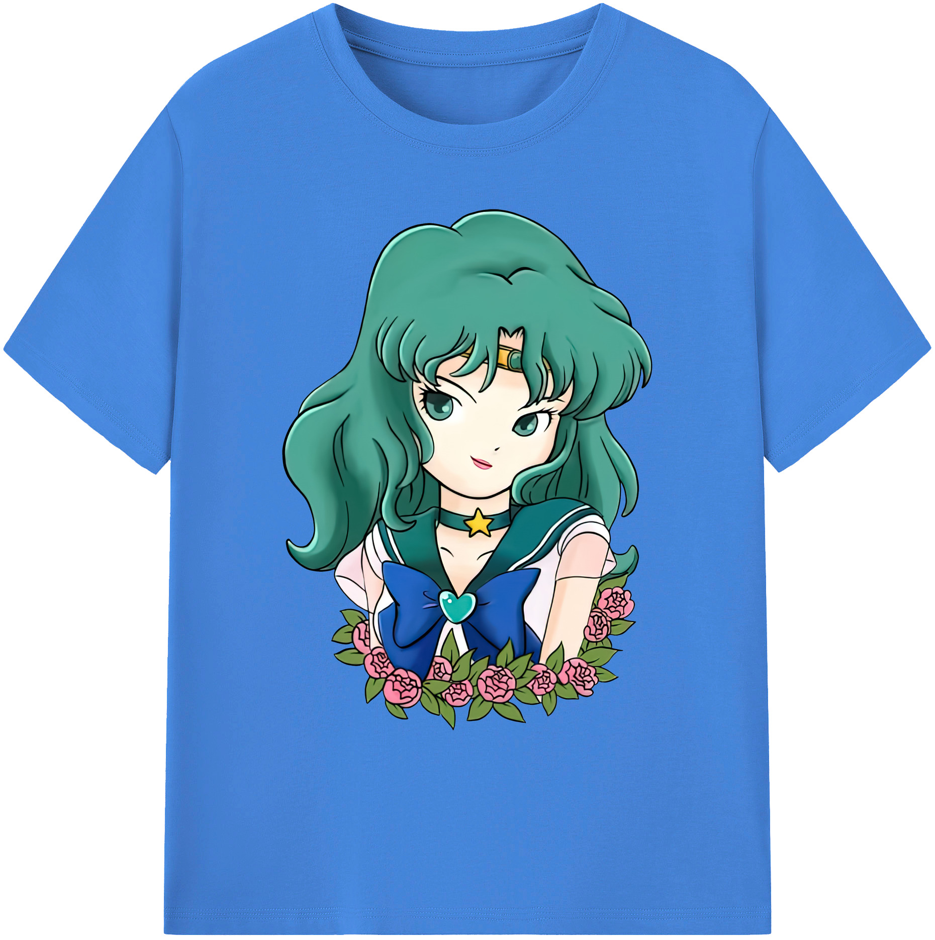 （画像用） 美少女戦士セーラームーン 海王 みちる（かいおう みちる） Sailor Moon Kaiou Michiru 綿100％ メンズ半袖Tシャツ｜肌触りやわらか＆通気性