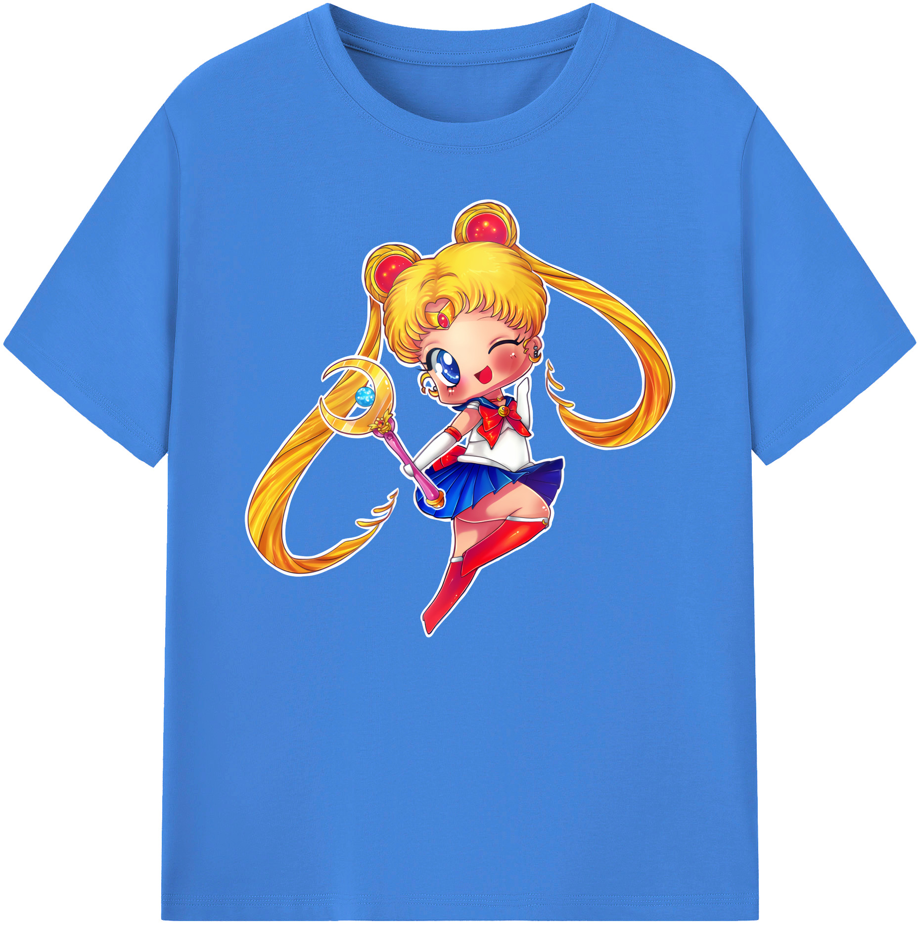 （画像用） 美少女戦士セーラームーン 月野 うさぎ つきの うさぎ Sailor Moon Tsukino Usagi 綿100％ メンズ半袖Tシャツ｜肌触りやわらか＆通気性