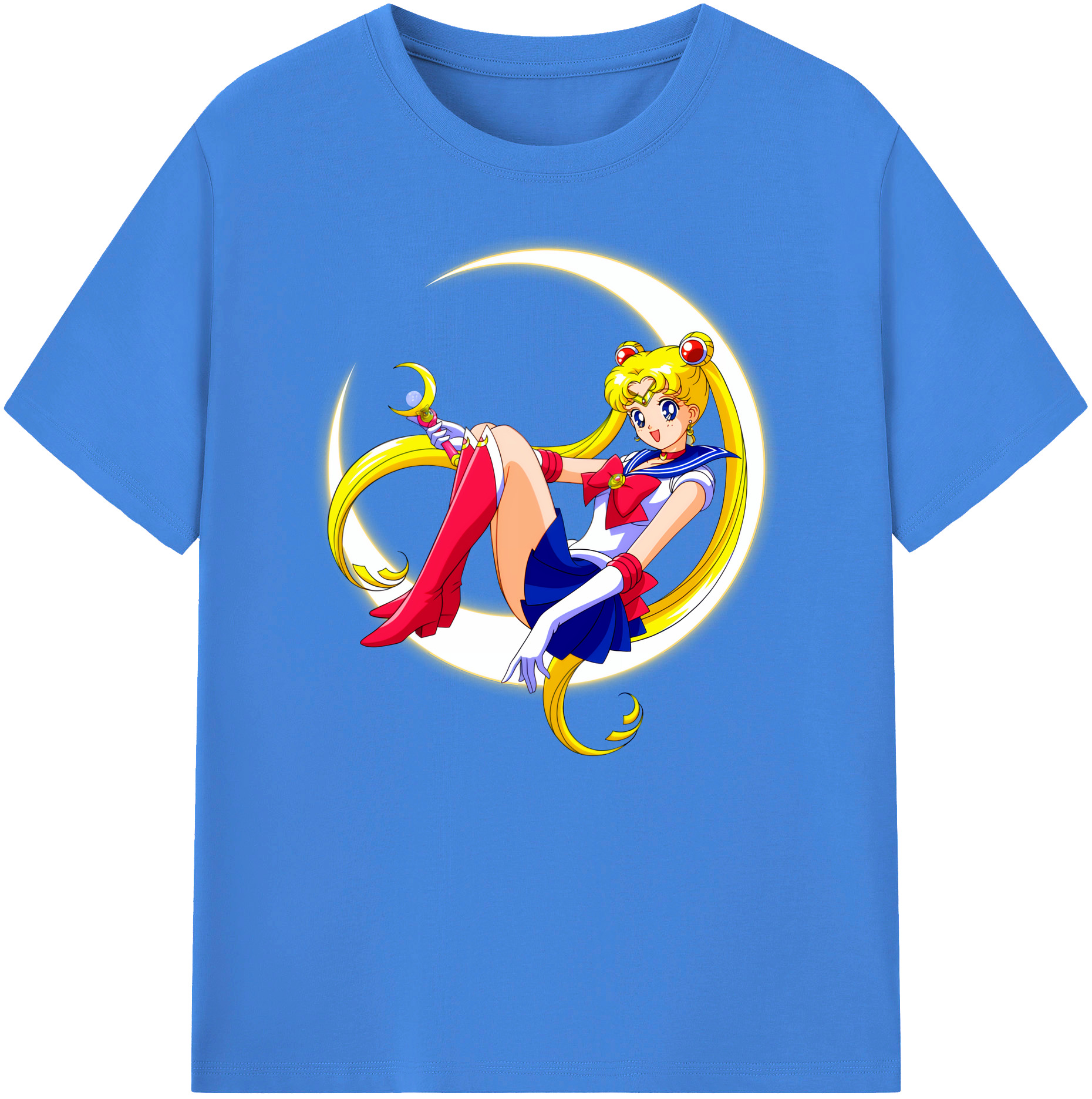 （画像用） 美少女戦士セーラームーン 月野 うさぎ つきの うさぎ Sailor Moon Tsukino Usagi 綿100％ メンズ半袖Tシャツ｜肌触りやわらか＆通気性