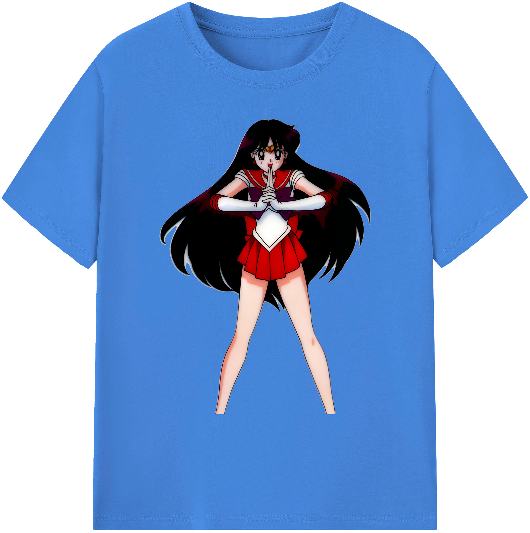（画像用） 美少女戦士セーラームーン 火野レイ ひの レイ Sailor Moon Hino Rei （セーラーマーズ,Sailor Mars） 綿100％ メンズ半袖Tシャツ｜肌触りやわらか＆通気性