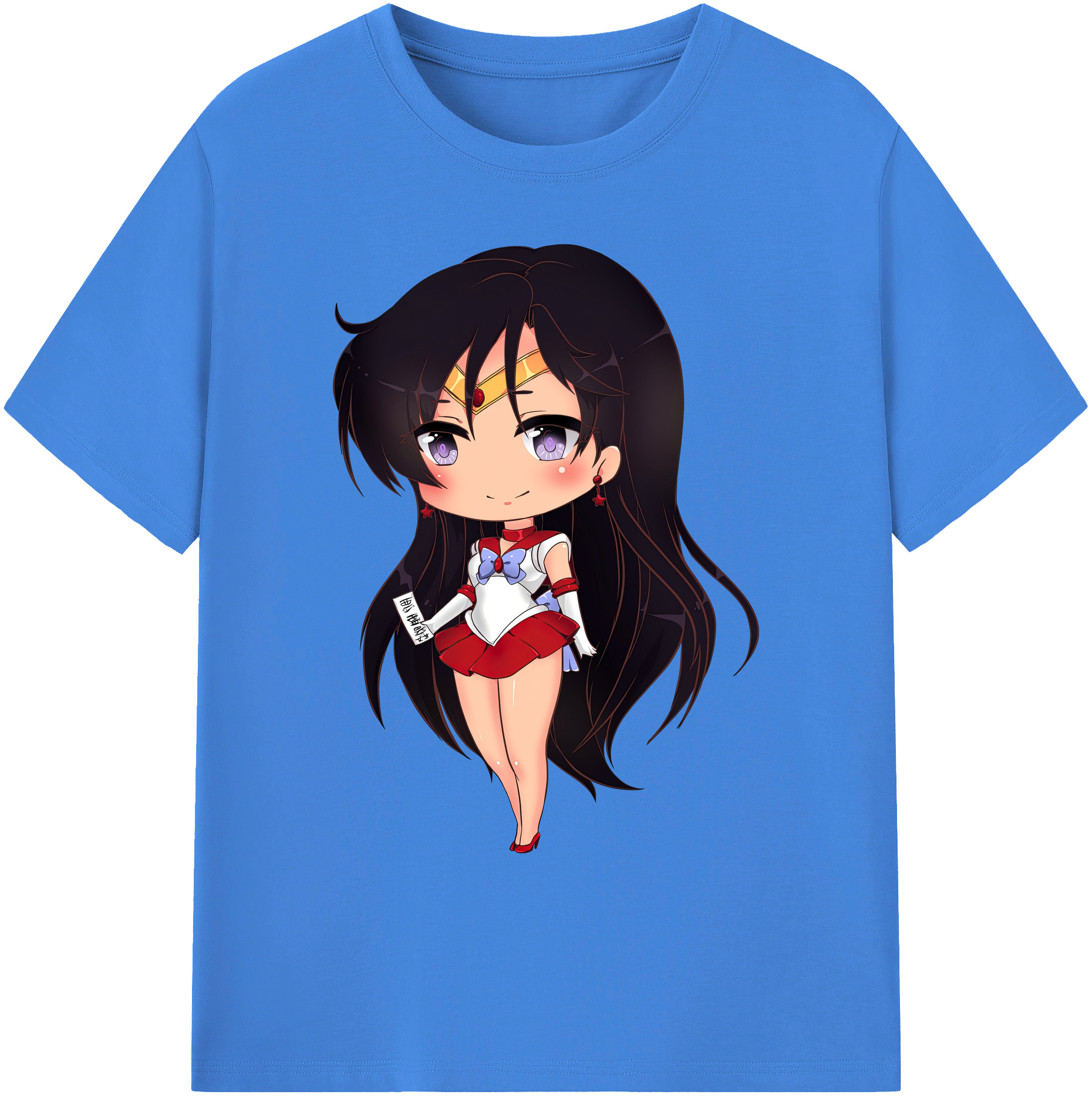 （画像用） 美少女戦士セーラームーン 火野レイ ひの レイ Sailor Moon Hino Rei （セーラーマーズ,Sailor Mars） 綿100％ メンズ半袖Tシャツ｜肌触りやわらか＆通気性
