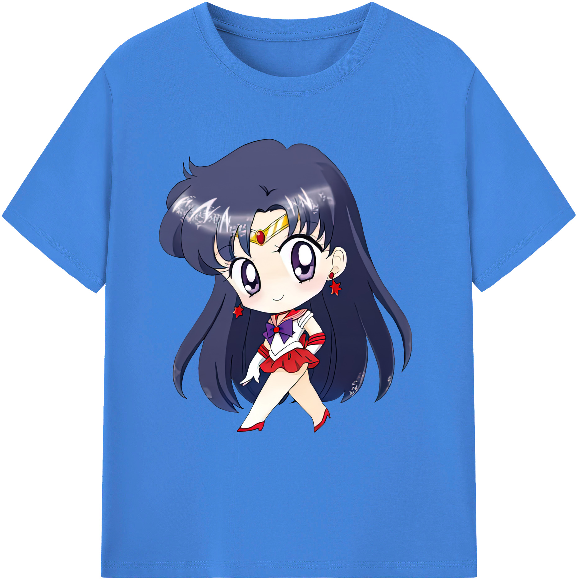 （画像用） 美少女戦士セーラームーン 火野レイ ひの レイ Sailor Moon Hino Rei （セーラーマーズ,Sailor Mars） 綿100％ メンズ半袖Tシャツ｜肌触りやわらか＆通気性