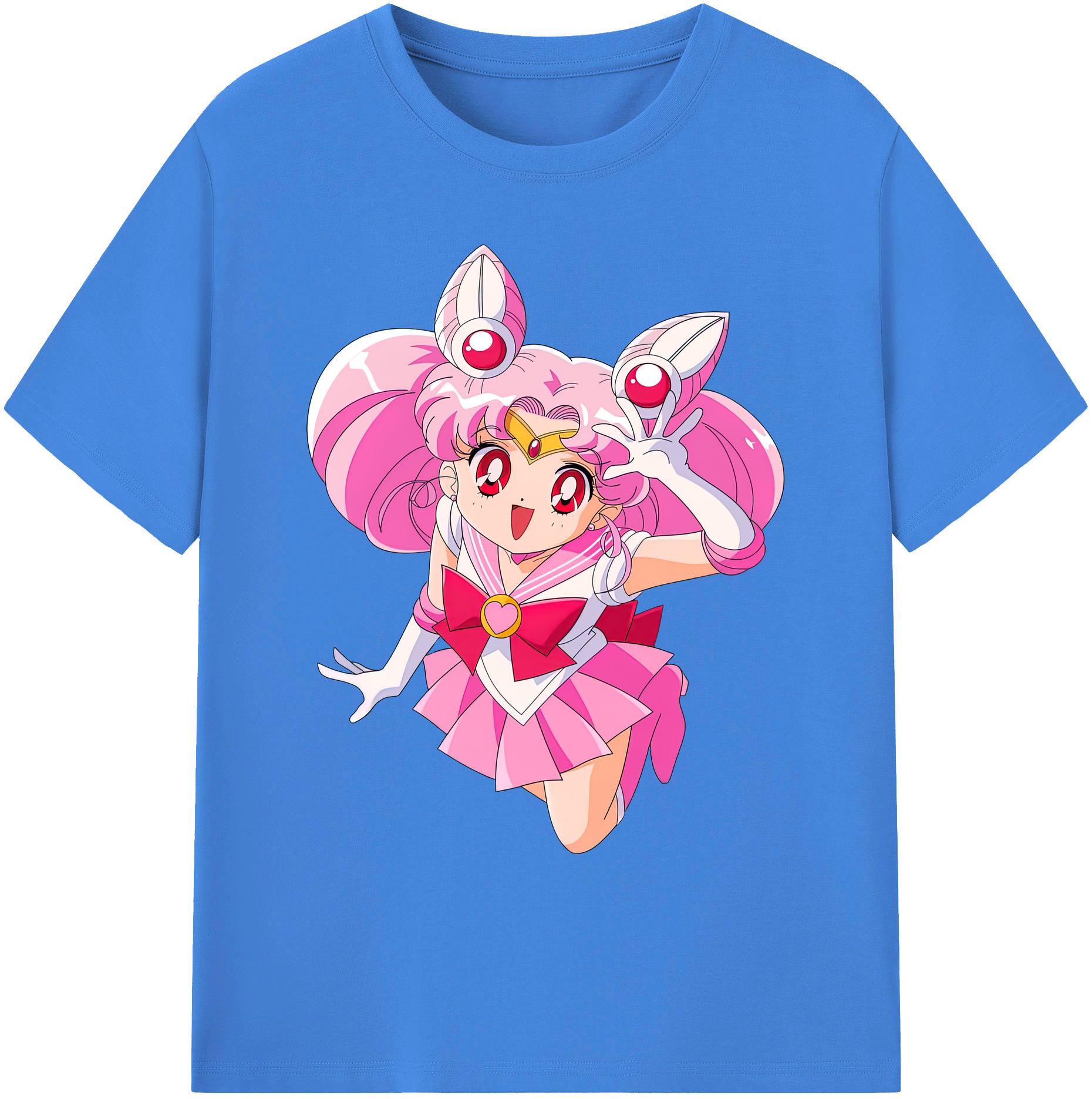 （画像用） 美少女戦士セーラームーン ちびうさ Sailor Moon Chibiusa Tsukino Usagi Small Lady Serenity 綿100％ メンズ半袖Tシャツ｜肌触りやわらか＆通気性