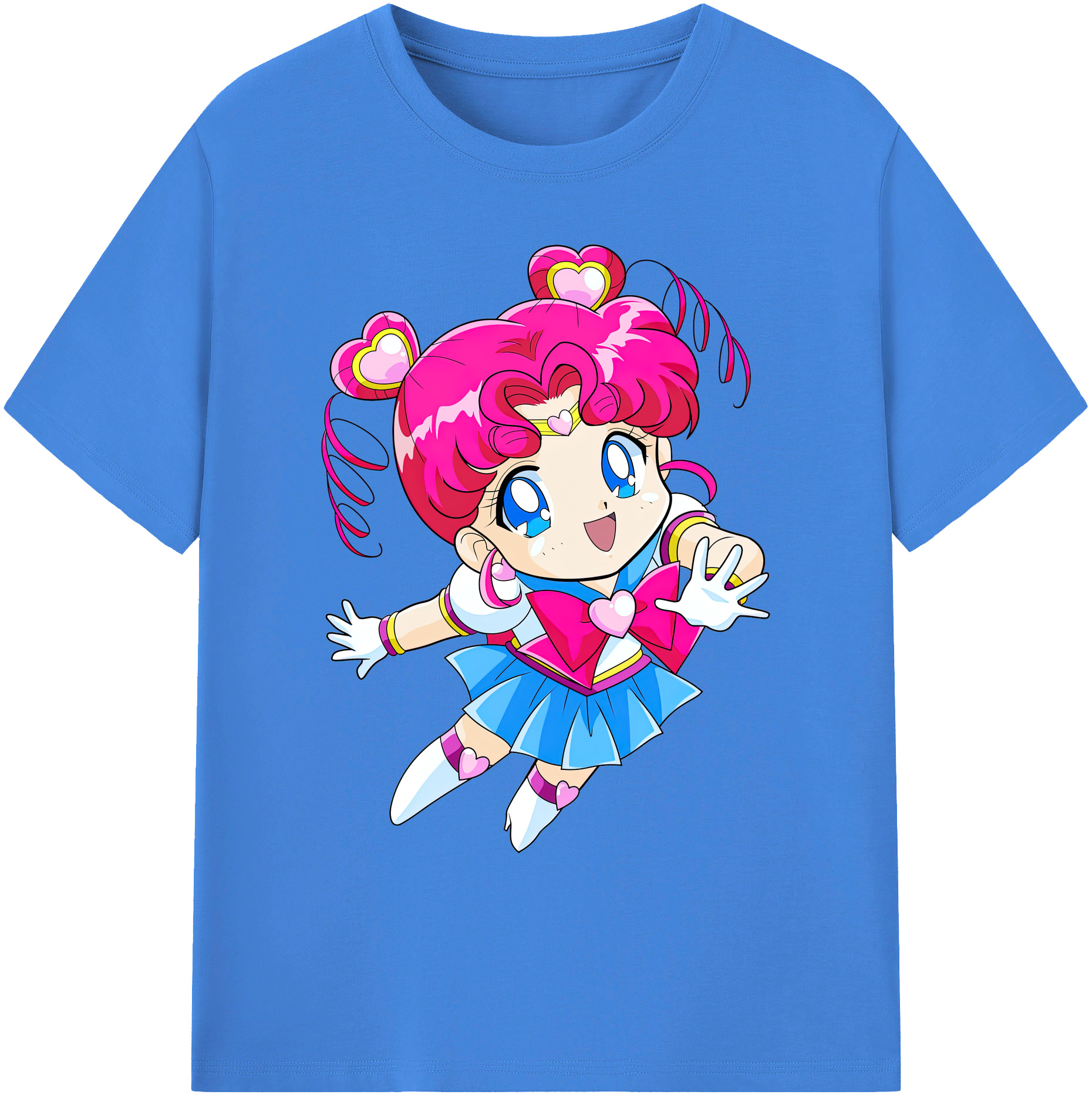 （画像用） 美少女戦士セーラームーン ちびうさ Sailor Moon Chibiusa Tsukino Usagi Small Lady Serenity 綿100％ メンズ半袖Tシャツ｜肌触りやわらか＆通気性