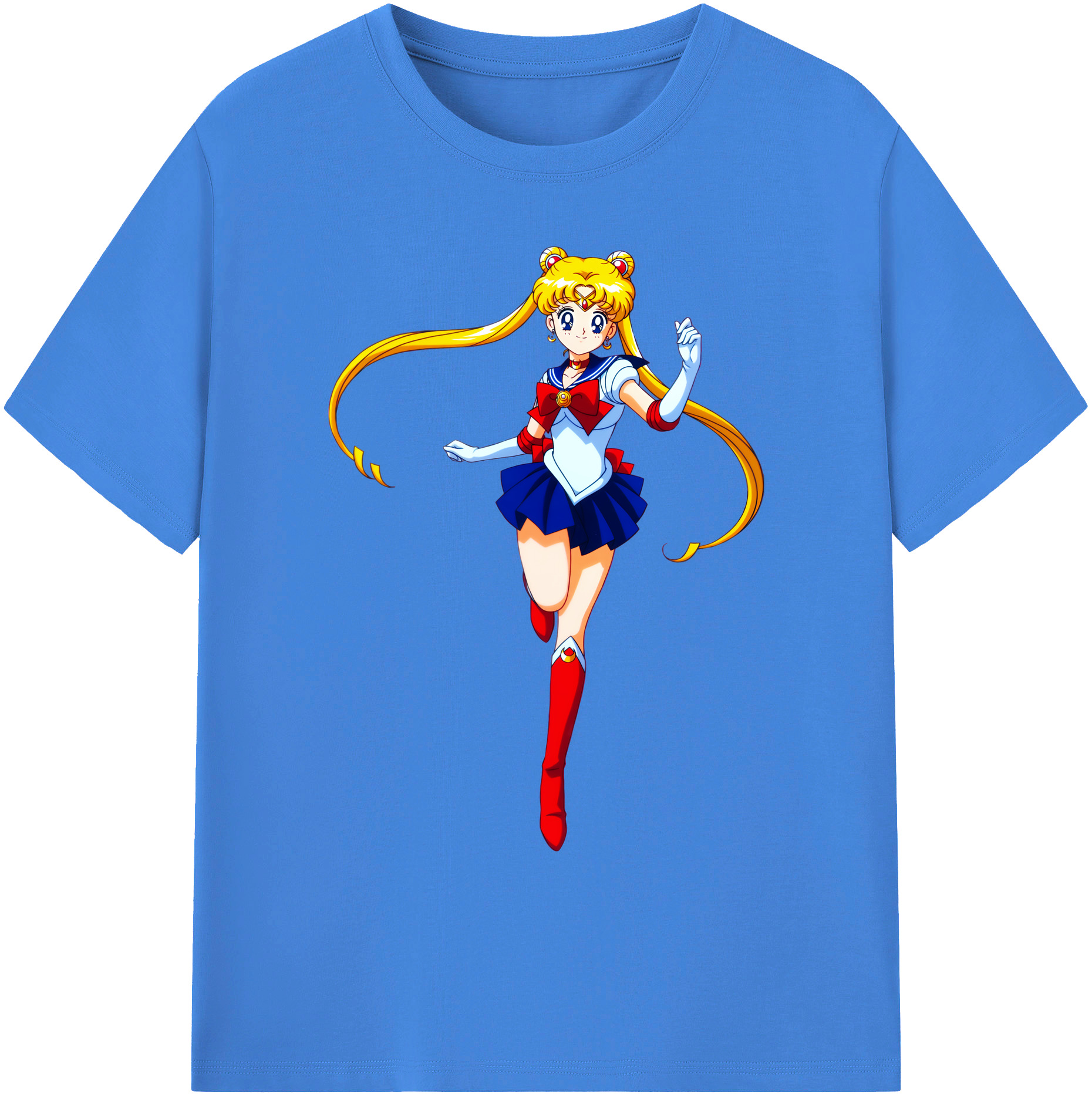 （画像用） 美少女戦士セーラームーン 月野 うさぎ つきの うさぎ Sailor Moon Tsukino Usagi 綿100％ メンズ半袖Tシャツ｜肌触りやわらか＆通気性