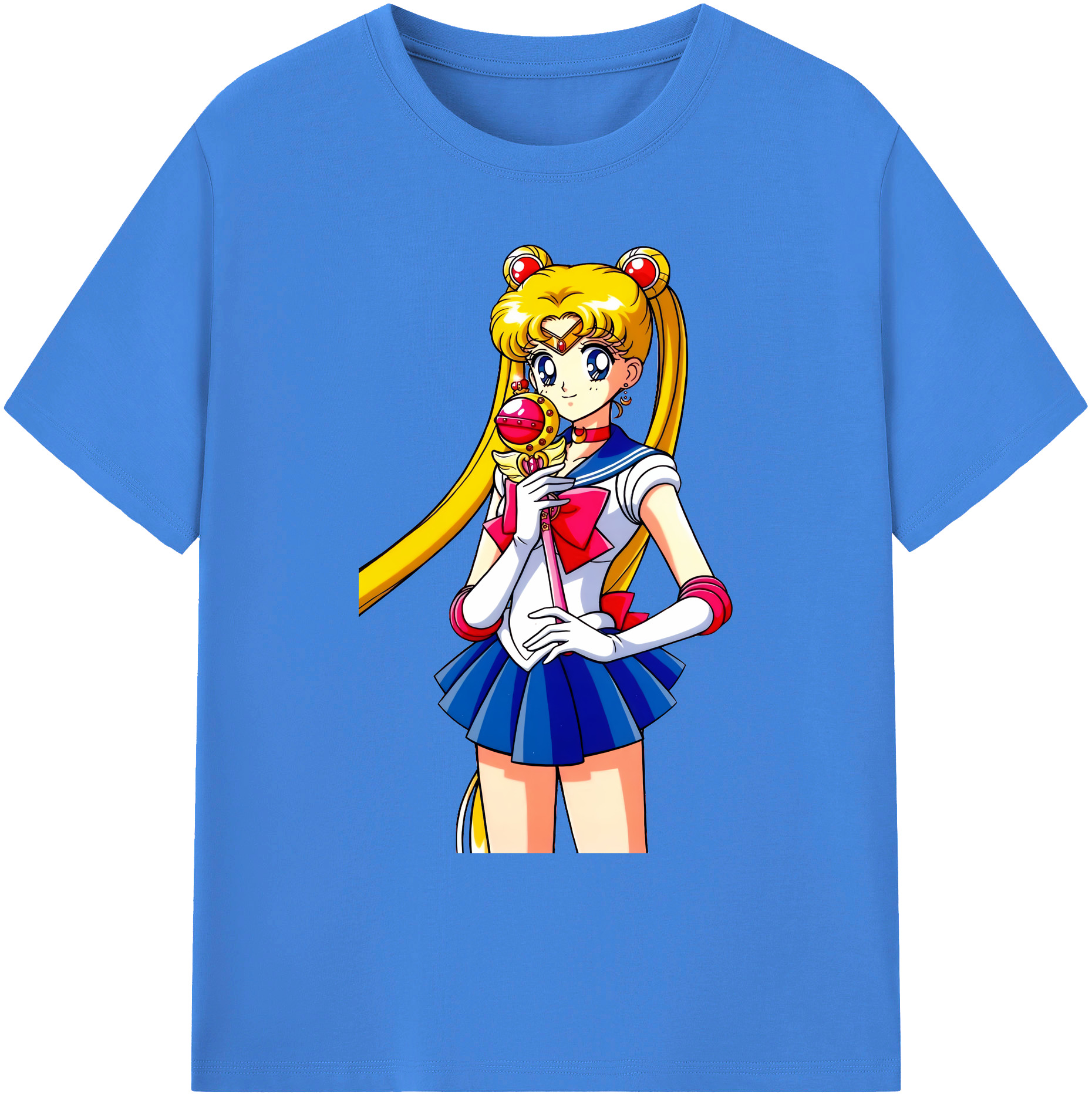 （画像用） 美少女戦士セーラームーン 月野 うさぎ つきの うさぎ Sailor Moon Tsukino Usagi 綿100％ メンズ半袖Tシャツ｜肌触りやわらか＆通気性
