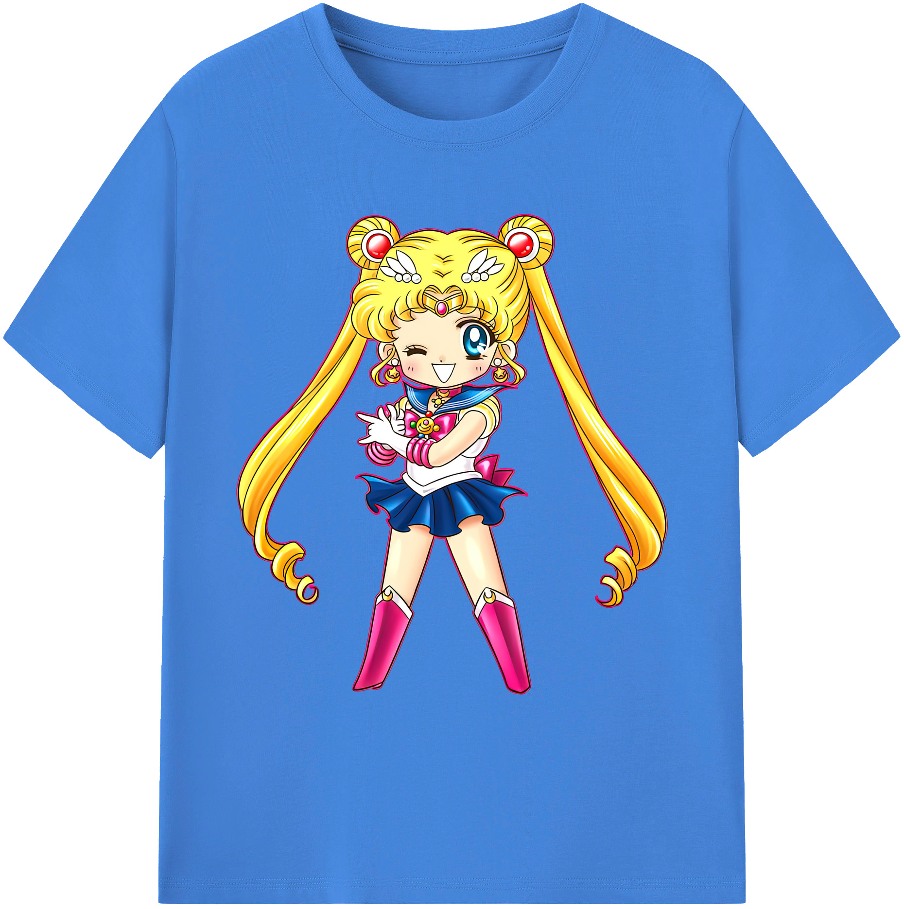 （画像用） 美少女戦士セーラームーン 月野 うさぎ つきの うさぎ Sailor Moon Tsukino Usagi 綿100％ メンズ半袖Tシャツ｜肌触りやわらか＆通気性
