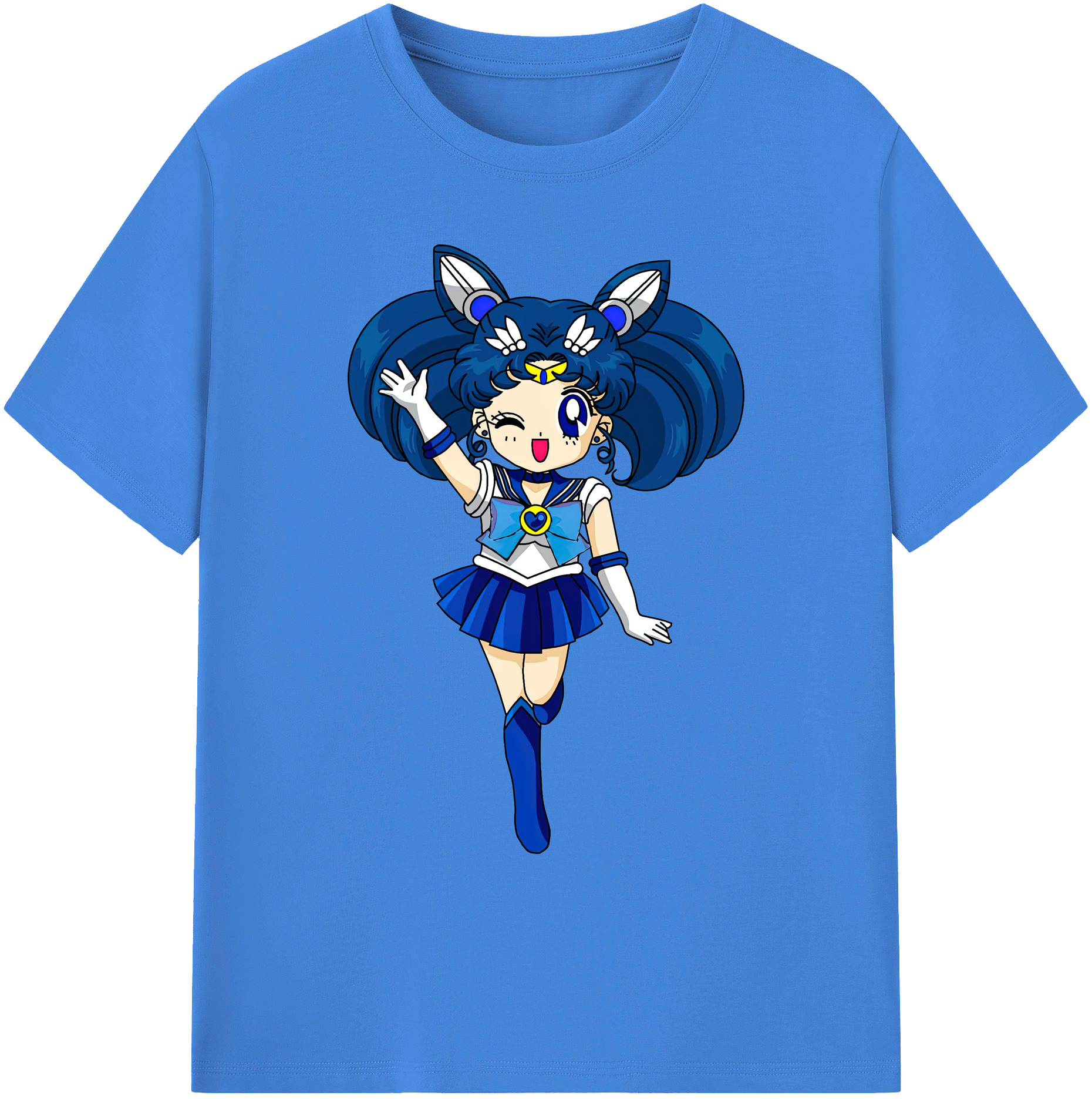 （画像用） 美少女戦士セーラームーン 水野 亜美 みずの あみ Sailor Moon Mizuno Ami 綿100％ メンズ半袖Tシャツ｜肌触りやわらか＆通気性