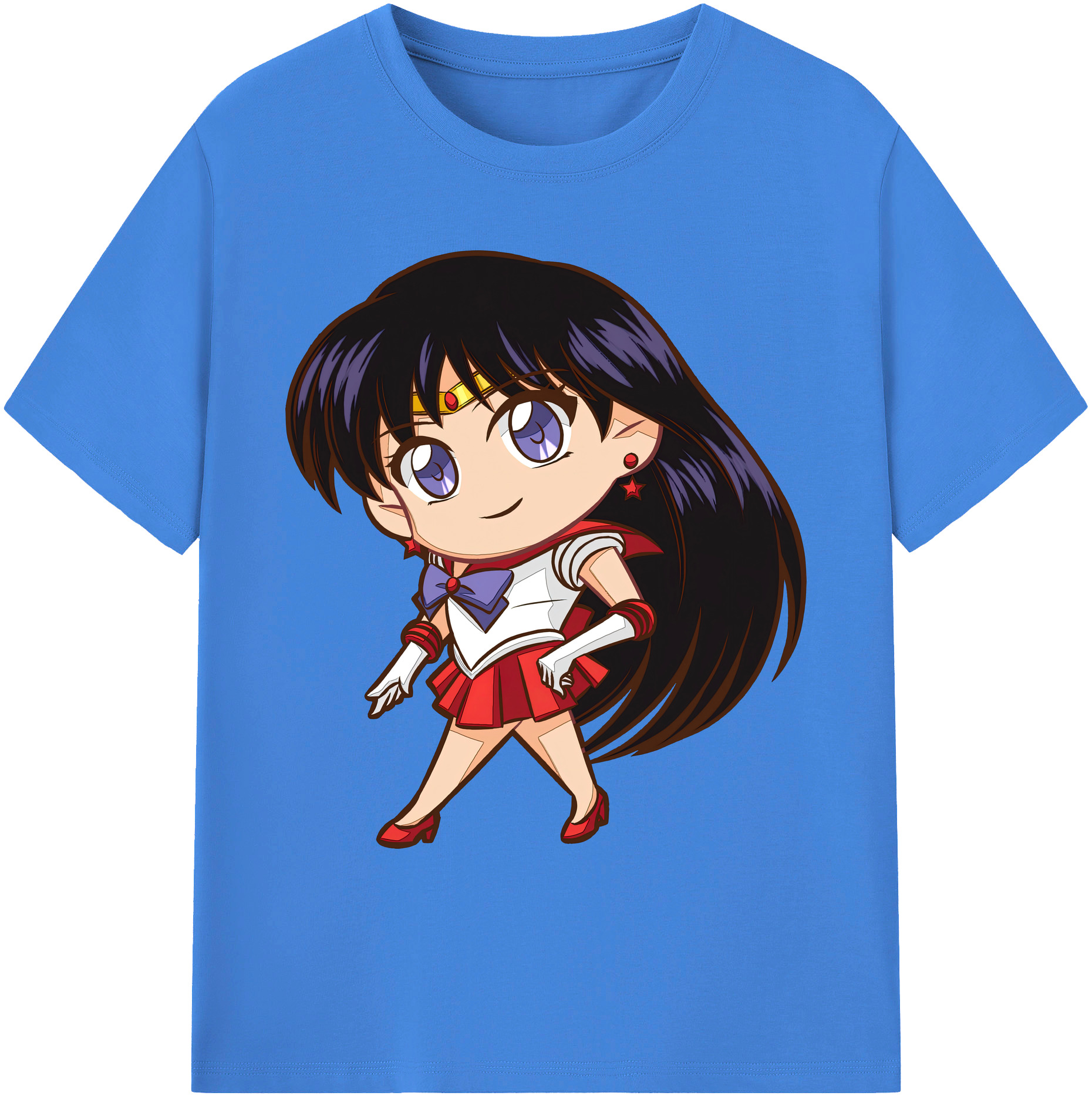 （画像用） 美少女戦士セーラームーン 火野レイ ひの レイ Sailor Moon Hino Rei （セーラーマーズ,Sailor Mars） 綿100％ メンズ半袖Tシャツ｜肌触りやわらか＆通気性