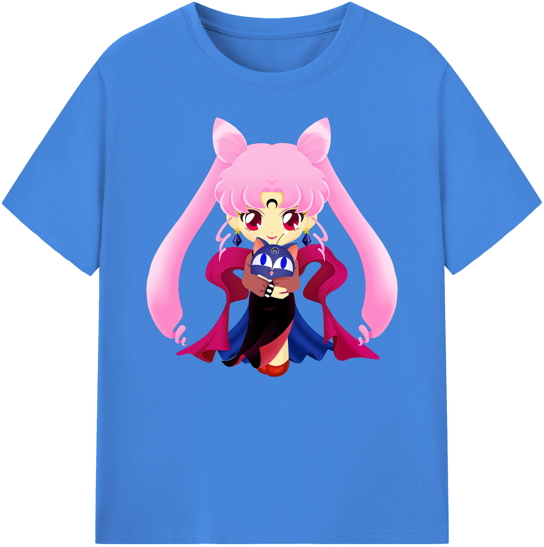 （画像用） 美少女戦士セーラームーン ちびうさ Sailor Moon Chibiusa Tsukino Usagi Small Lady Serenity 綿100％ メンズ半袖Tシャツ｜肌触りやわらか＆通気性