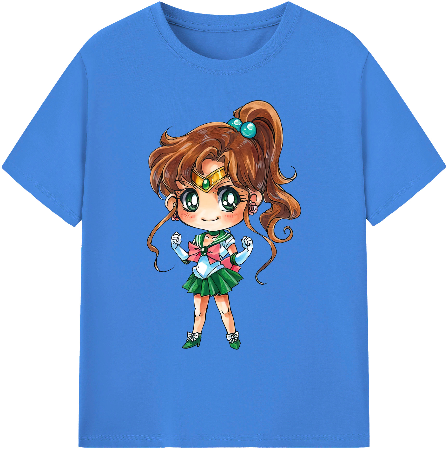（画像用） 美少女戦士セーラームーン 木野 まこと きの まこと Sailor Moon Kino Makoto （セーラージュピター；Sailor Jupiter） 綿100％ メンズ半袖Tシャツ｜肌触りやわらか＆通気性