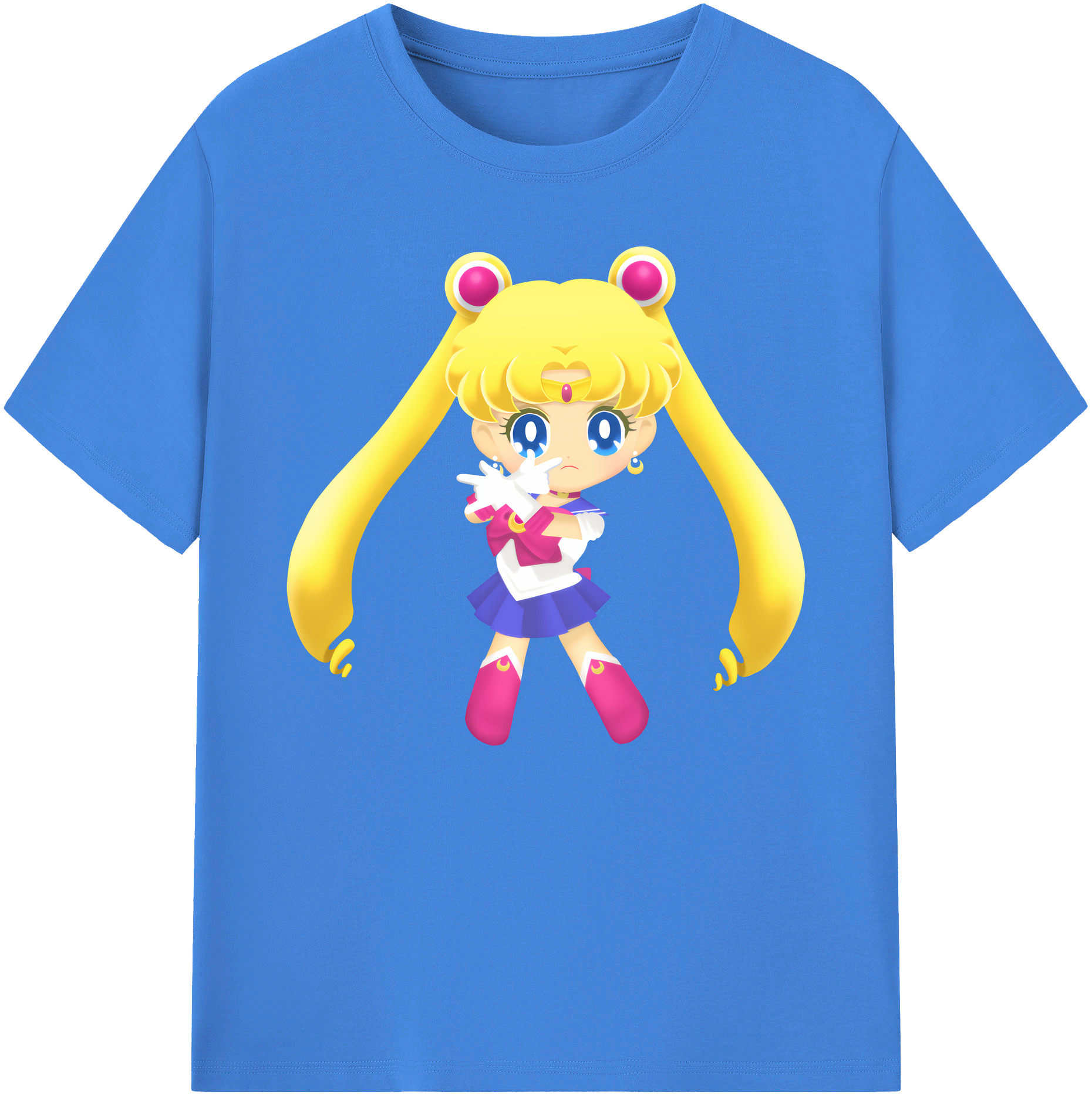 （画像用） 美少女戦士セーラームーン 月野 うさぎ つきの うさぎ Sailor Moon Tsukino Usagi 綿100％ メンズ半袖Tシャツ｜肌触りやわらか＆通気性