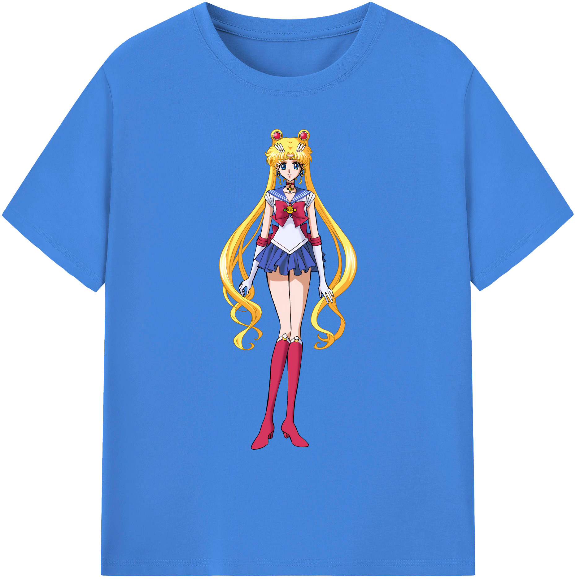 （画像用） 美少女戦士セーラームーン 月野 うさぎ つきの うさぎ Sailor Moon Tsukino Usagi 綿100％ メンズ半袖Tシャツ｜肌触りやわらか＆通気性