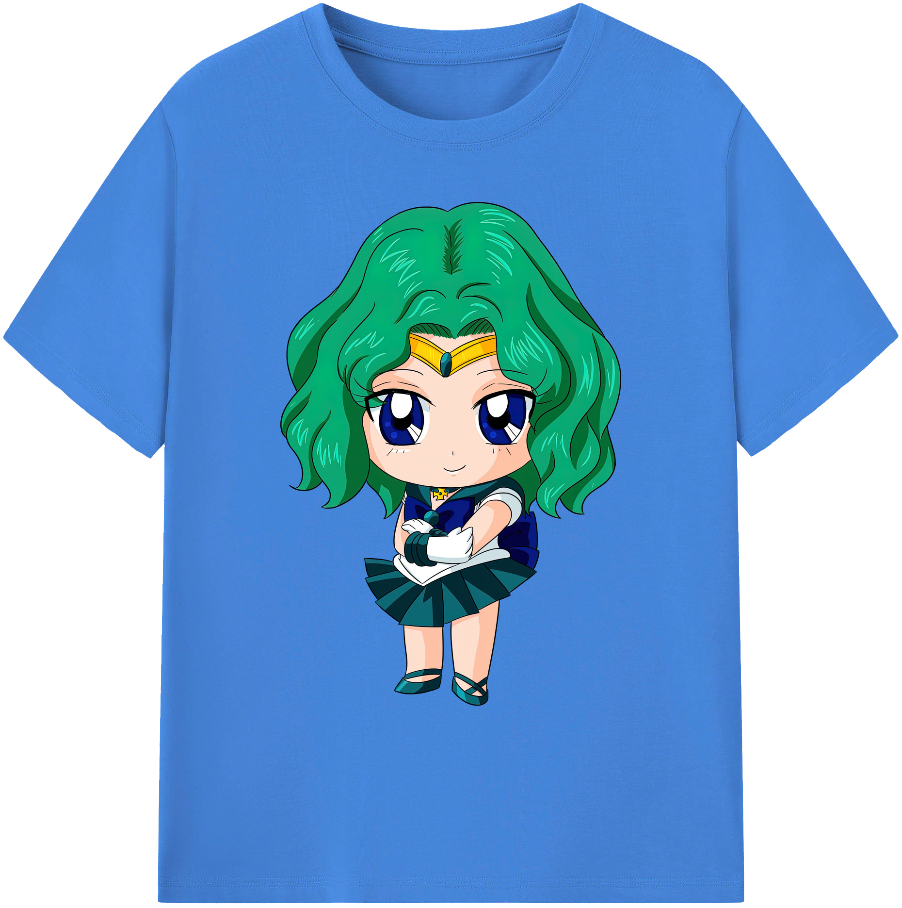 （画像用） 美少女戦士セーラームーン 海王 みちる（かいおう みちる） Sailor Moon Kaiou Michiru 綿100％ メンズ半袖Tシャツ｜肌触りやわらか＆通気性