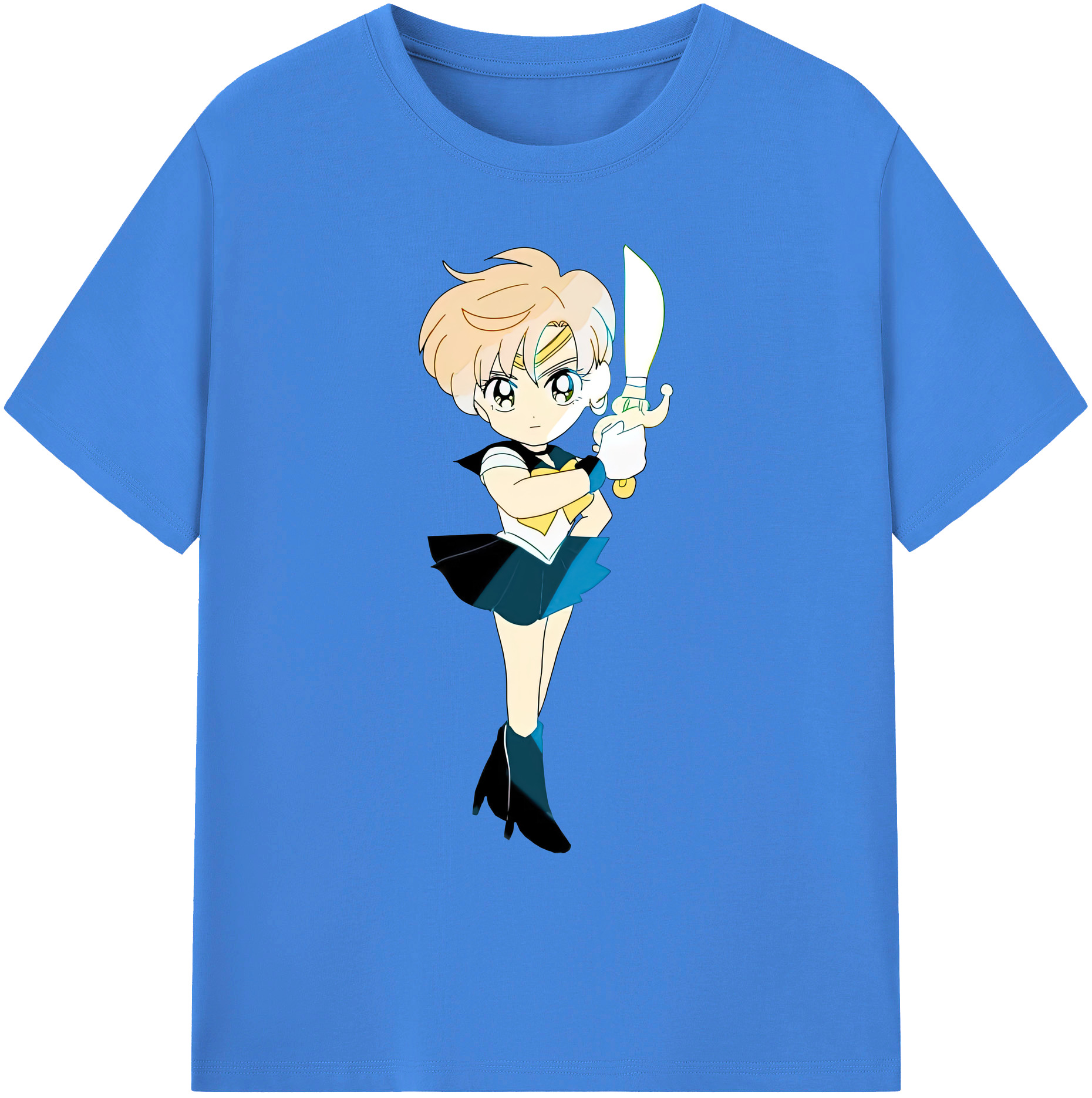 （画像用） 美少女戦士セーラームーン 天王はるか Sailor Moon Tenoh Haruka 綿100％ メンズ半袖Tシャツ｜肌触りやわらか＆通気性