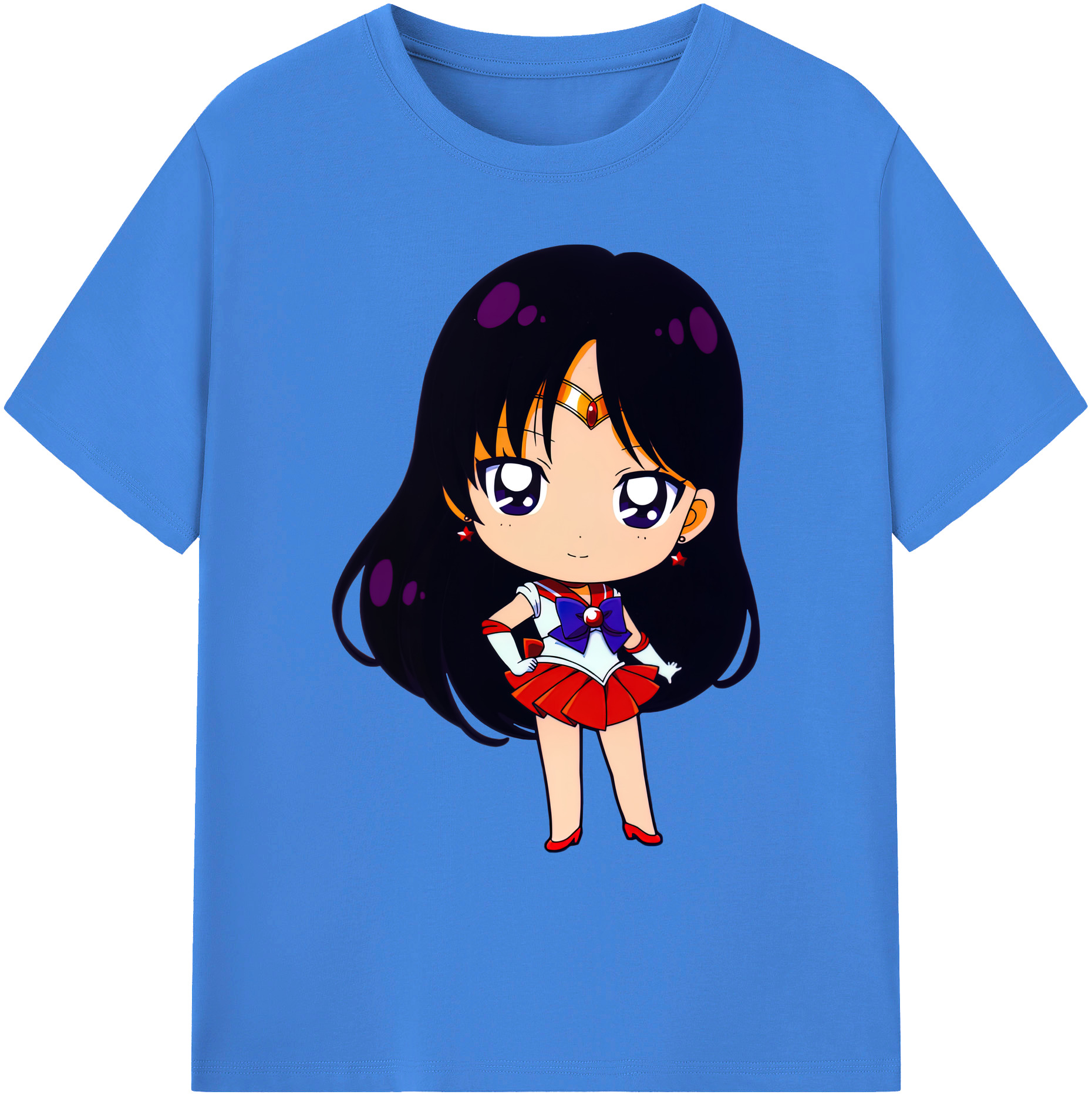 （画像用） 美少女戦士セーラームーン 火野レイ ひの レイ Sailor Moon Hino Rei （セーラーマーズ,Sailor Mars） 綿100％ メンズ半袖Tシャツ｜肌触りやわらか＆通気性
