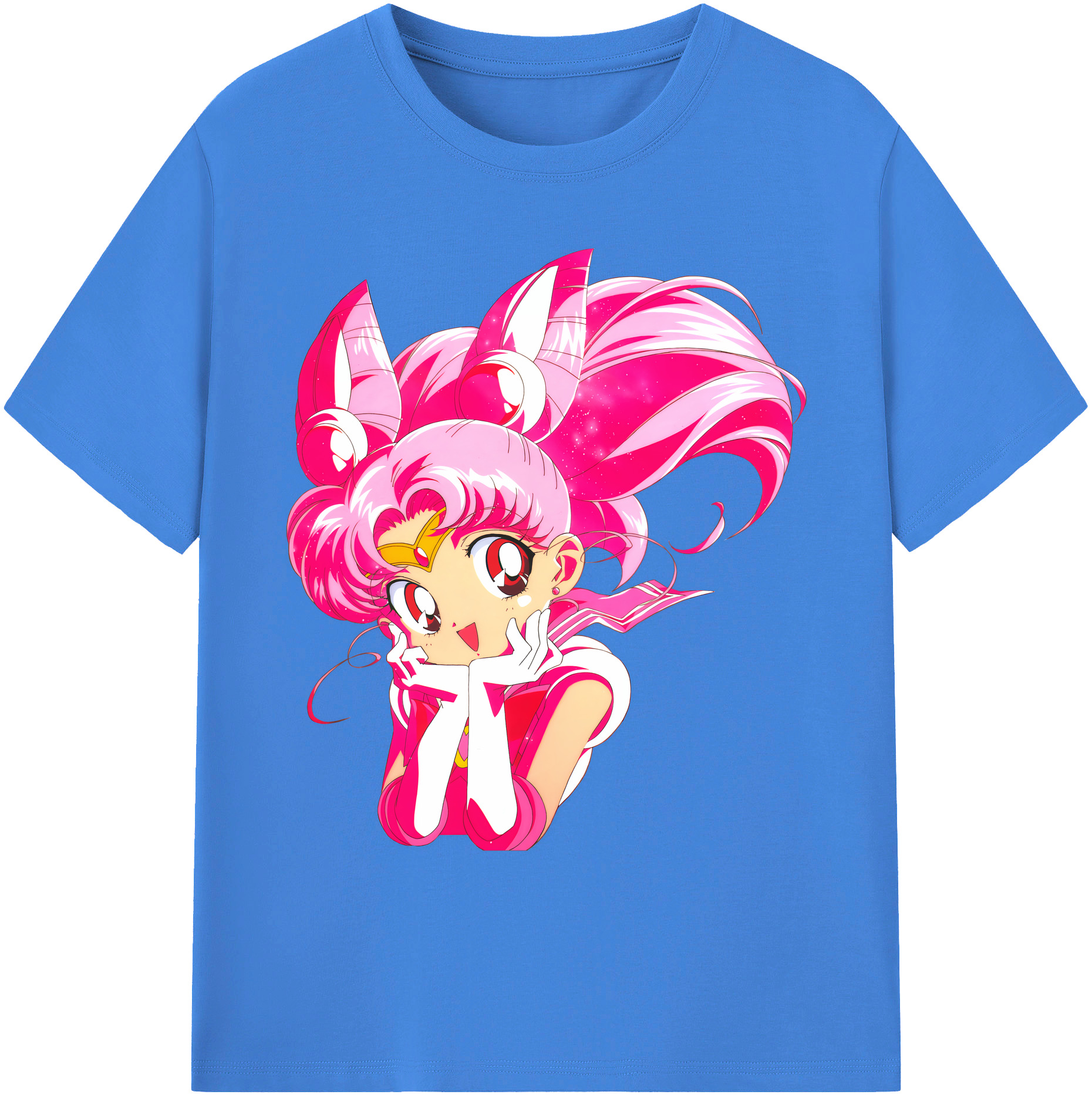 （画像用） 美少女戦士セーラームーン ちびうさ Sailor Moon Chibiusa Tsukino Usagi Small Lady Serenity 綿100％ メンズ半袖Tシャツ｜肌触りやわらか＆通気性