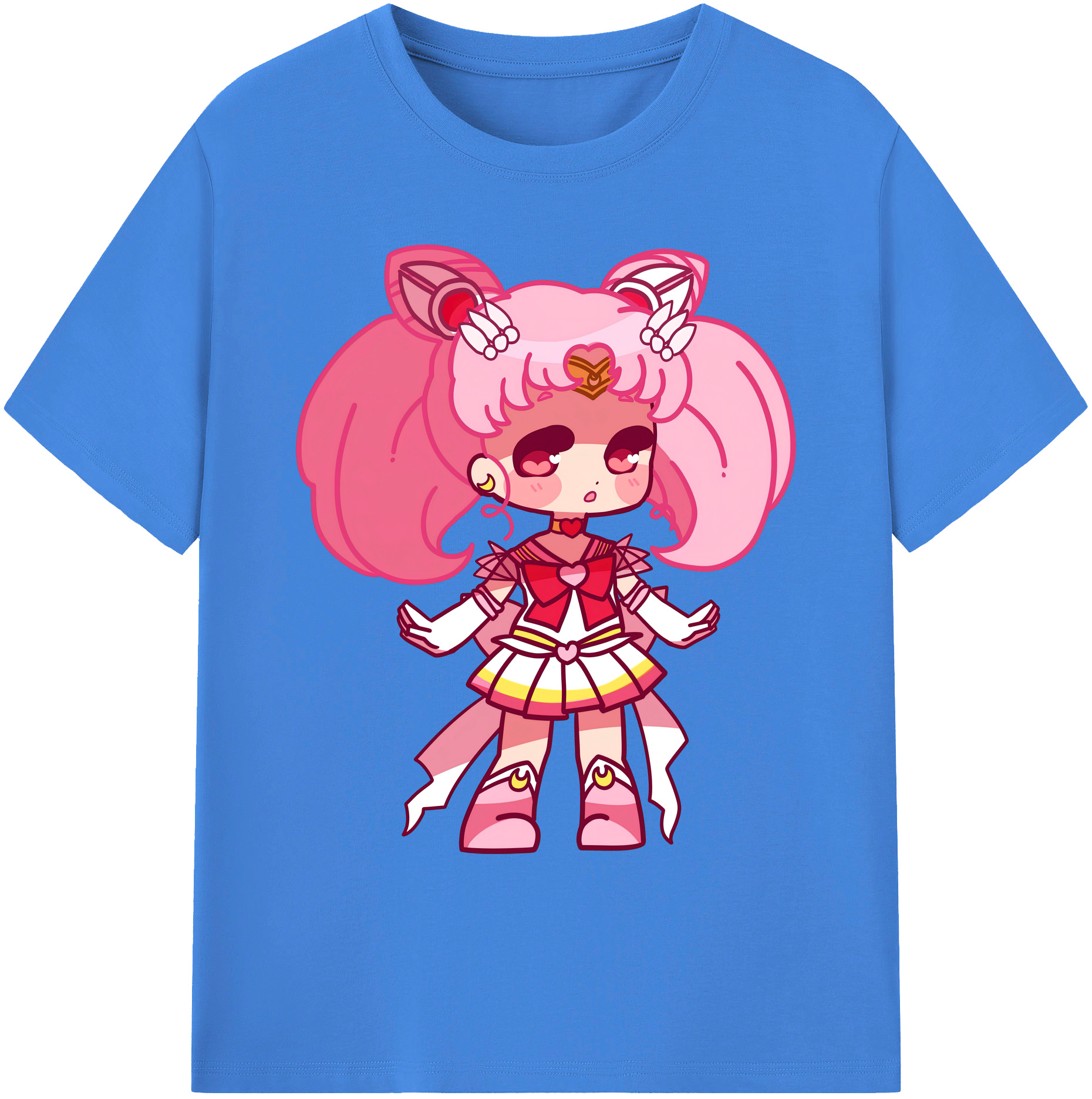 （画像用） 美少女戦士セーラームーン ちびうさ Sailor Moon Chibiusa Tsukino Usagi Small Lady Serenity 綿100％ メンズ半袖Tシャツ｜肌触りやわらか＆通気性