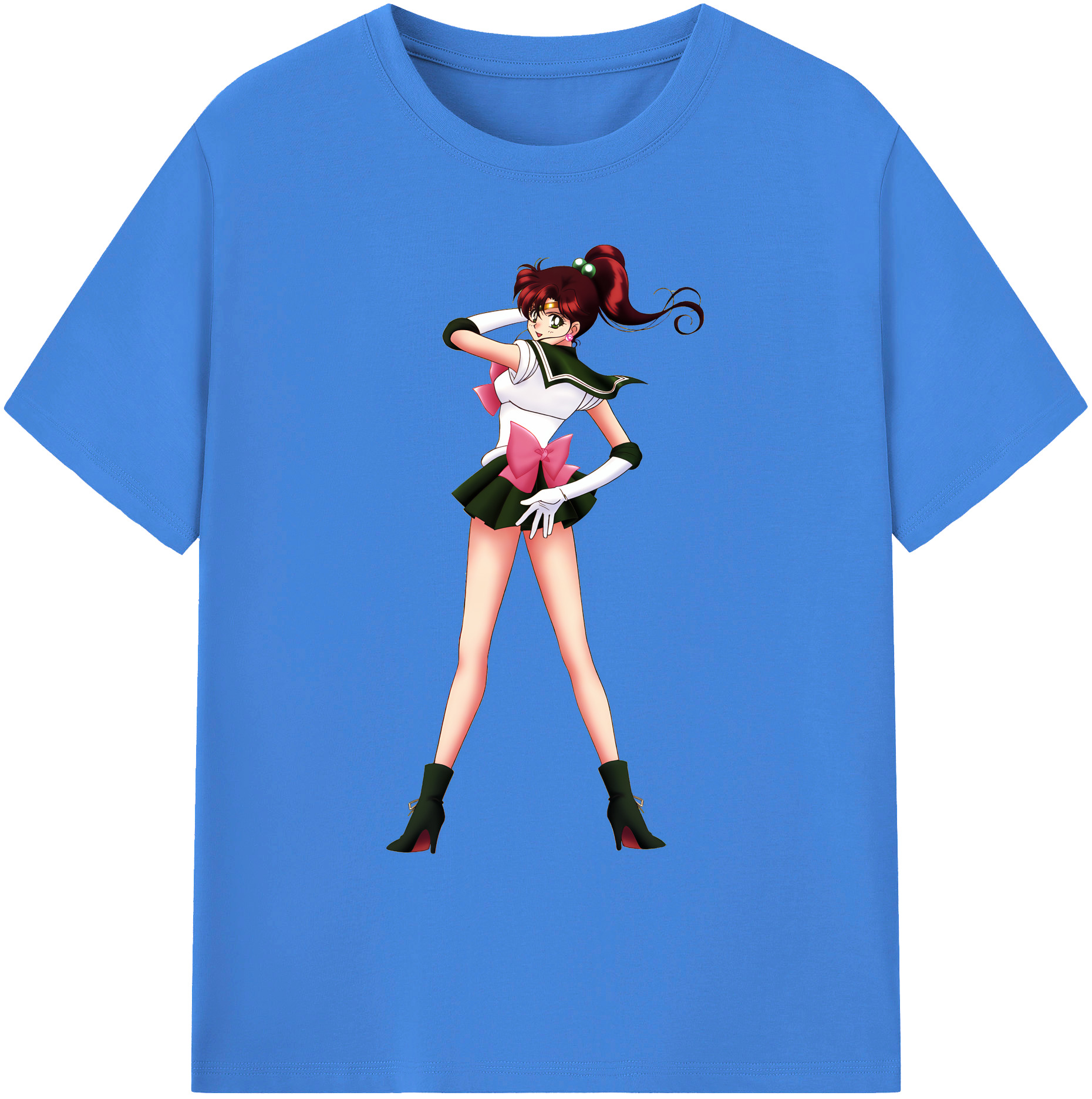 （画像用） 美少女戦士セーラームーン 木野 まこと きの まこと Sailor Moon Kino Makoto （セーラージュピター；Sailor Jupiter） 綿100％ メンズ半袖Tシャツ｜肌触りやわらか＆通気性