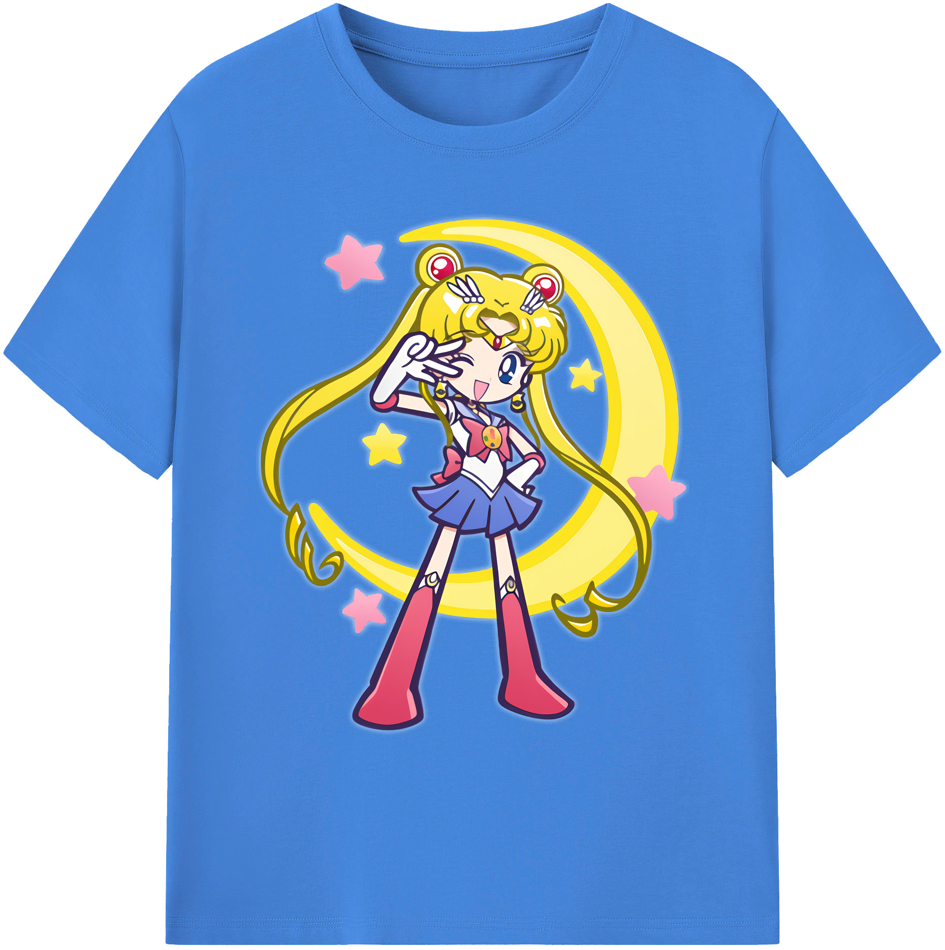 （画像用） 美少女戦士セーラームーン 月野 うさぎ つきの うさぎ Sailor Moon Tsukino Usagi 綿100％ メンズ半袖Tシャツ｜肌触りやわらか＆通気性