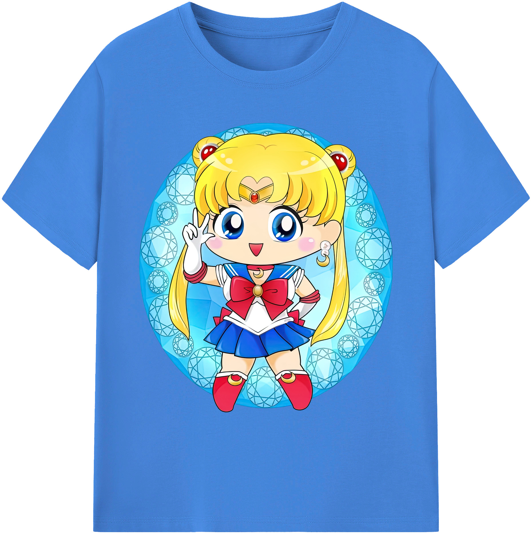 （画像用） 美少女戦士セーラームーン 月野 うさぎ つきの うさぎ Sailor Moon Tsukino Usagi 綿100％ メンズ半袖Tシャツ｜肌触りやわらか＆通気性