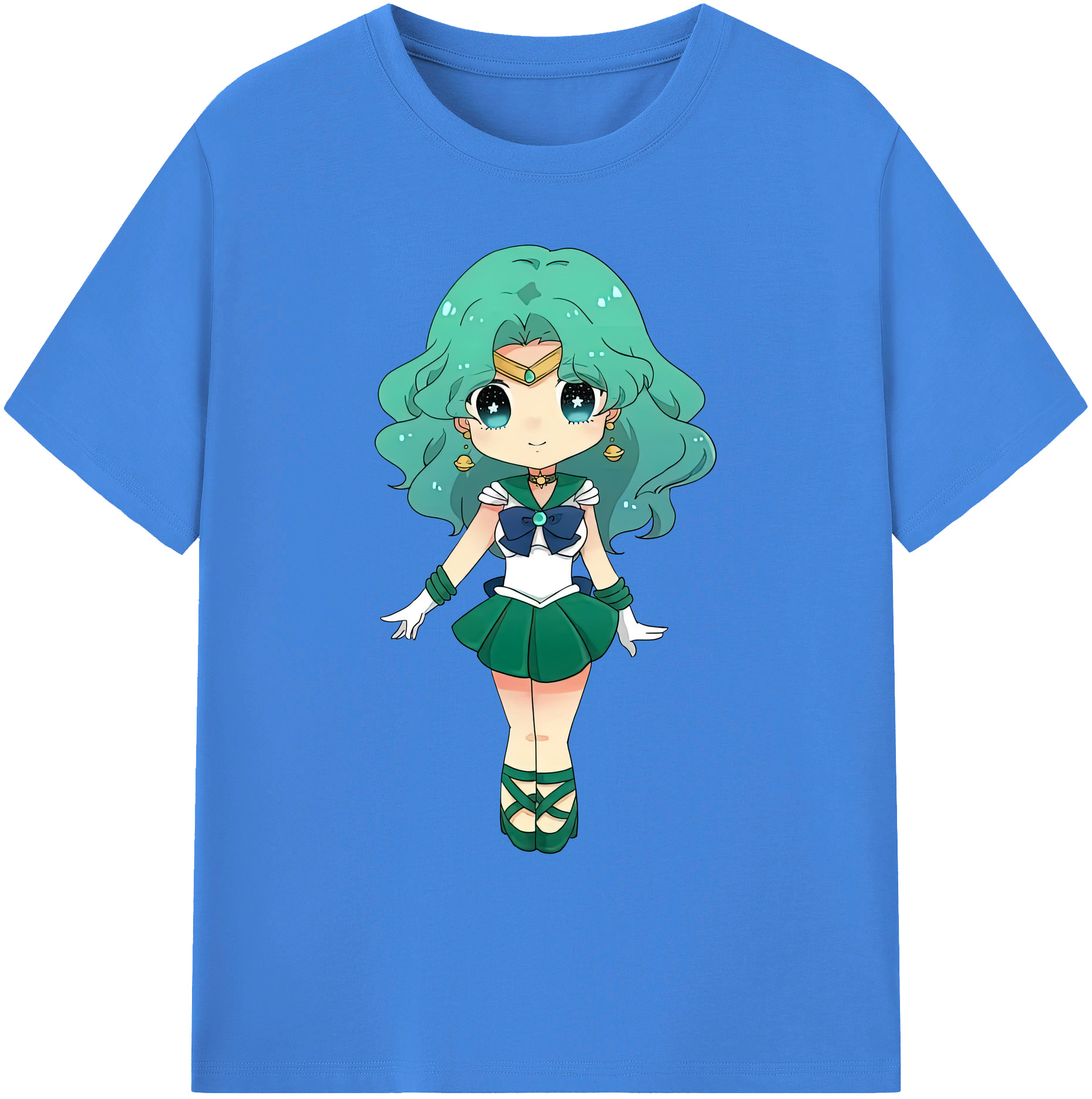 （画像用） 美少女戦士セーラームーン 海王 みちる（かいおう みちる） Sailor Moon Kaiou Michiru 綿100％ メンズ半袖Tシャツ｜肌触りやわらか＆通気性