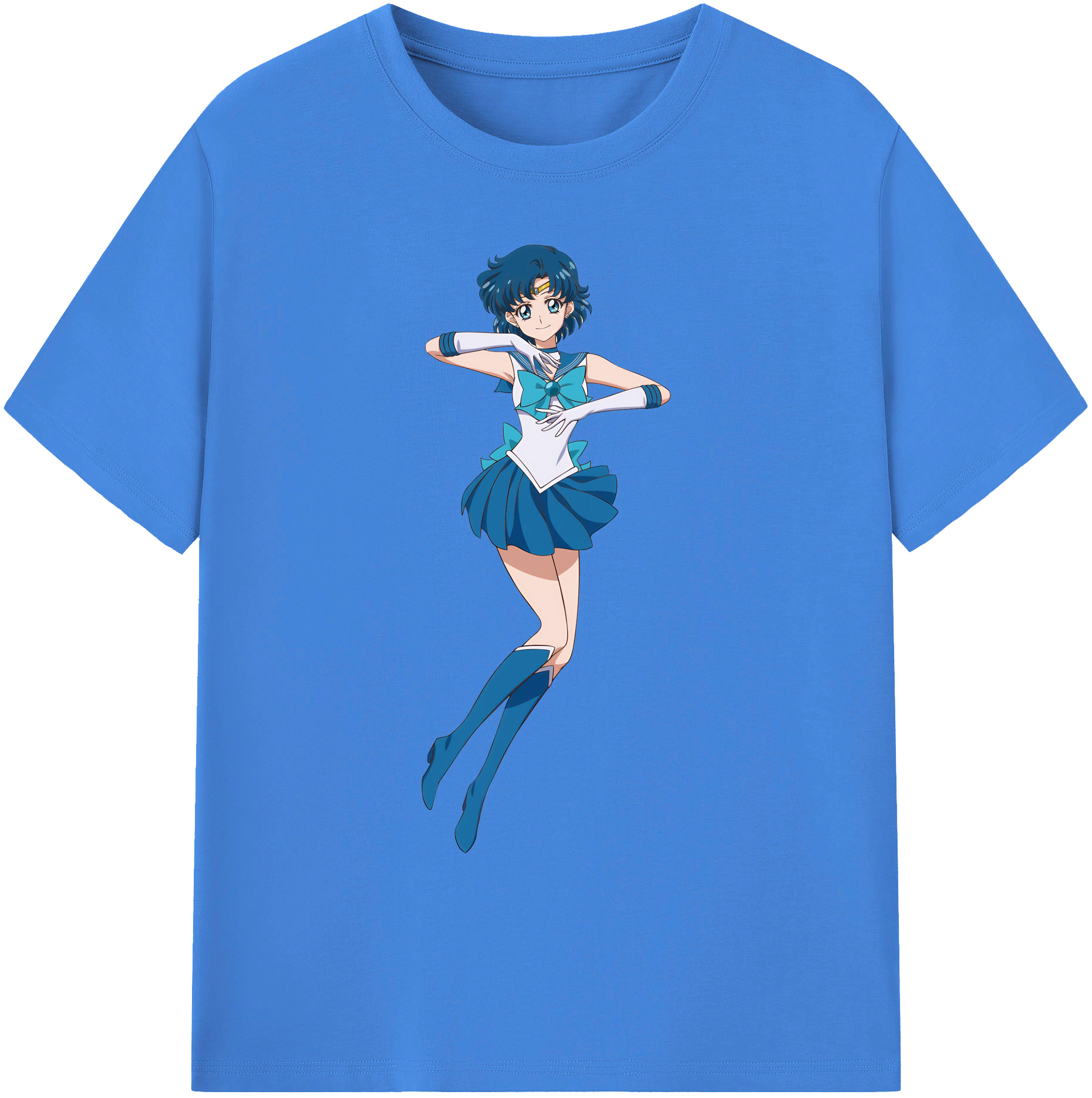 （画像用） 美少女戦士セーラームーン 水野 亜美 みずの あみ Sailor Moon Mizuno Ami 綿100％ メンズ半袖Tシャツ｜肌触りやわらか＆通気性