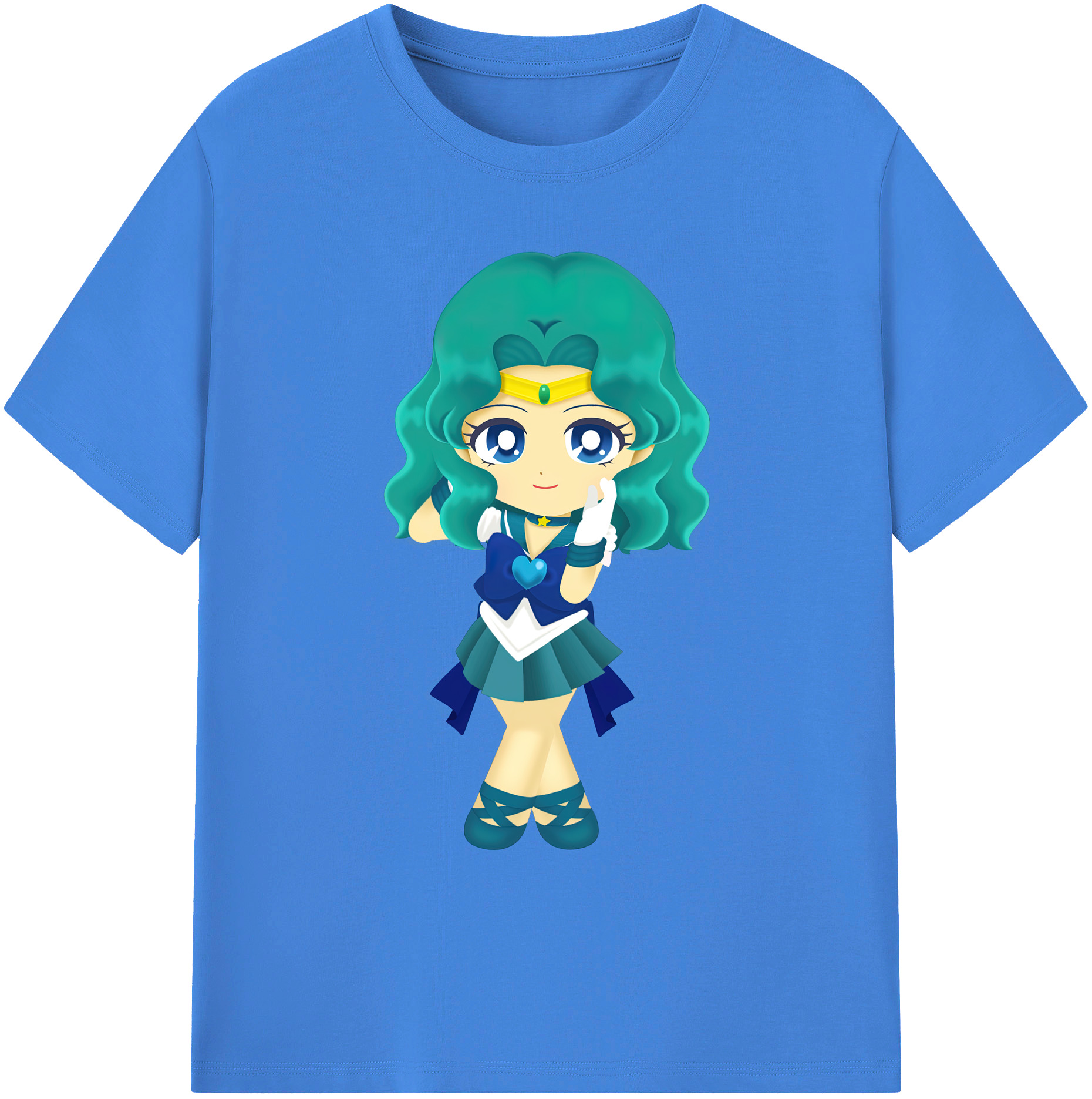 （画像用） 美少女戦士セーラームーン 海王 みちる（かいおう みちる） Sailor Moon Kaiou Michiru 綿100％ メンズ半袖Tシャツ｜肌触りやわらか＆通気性