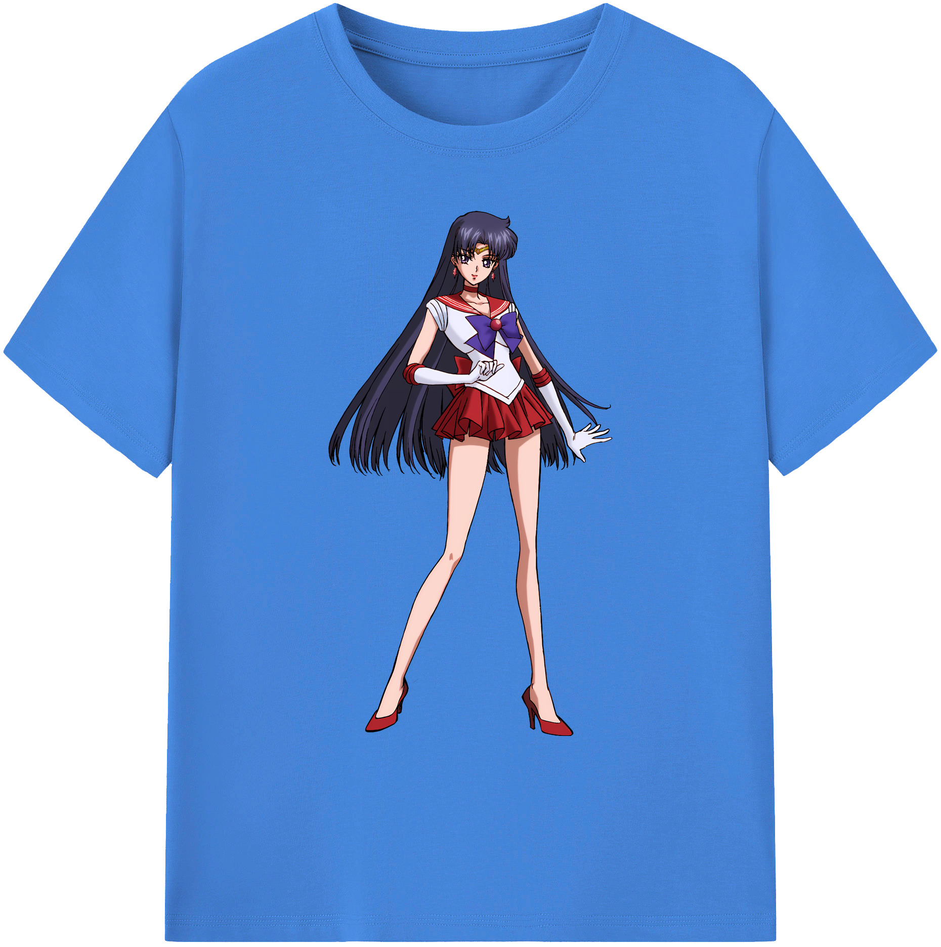 （画像用） 美少女戦士セーラームーン 火野レイ ひの レイ Sailor Moon Hino Rei （セーラーマーズ,Sailor Mars） 綿100％ メンズ半袖Tシャツ｜肌触りやわらか＆通気性