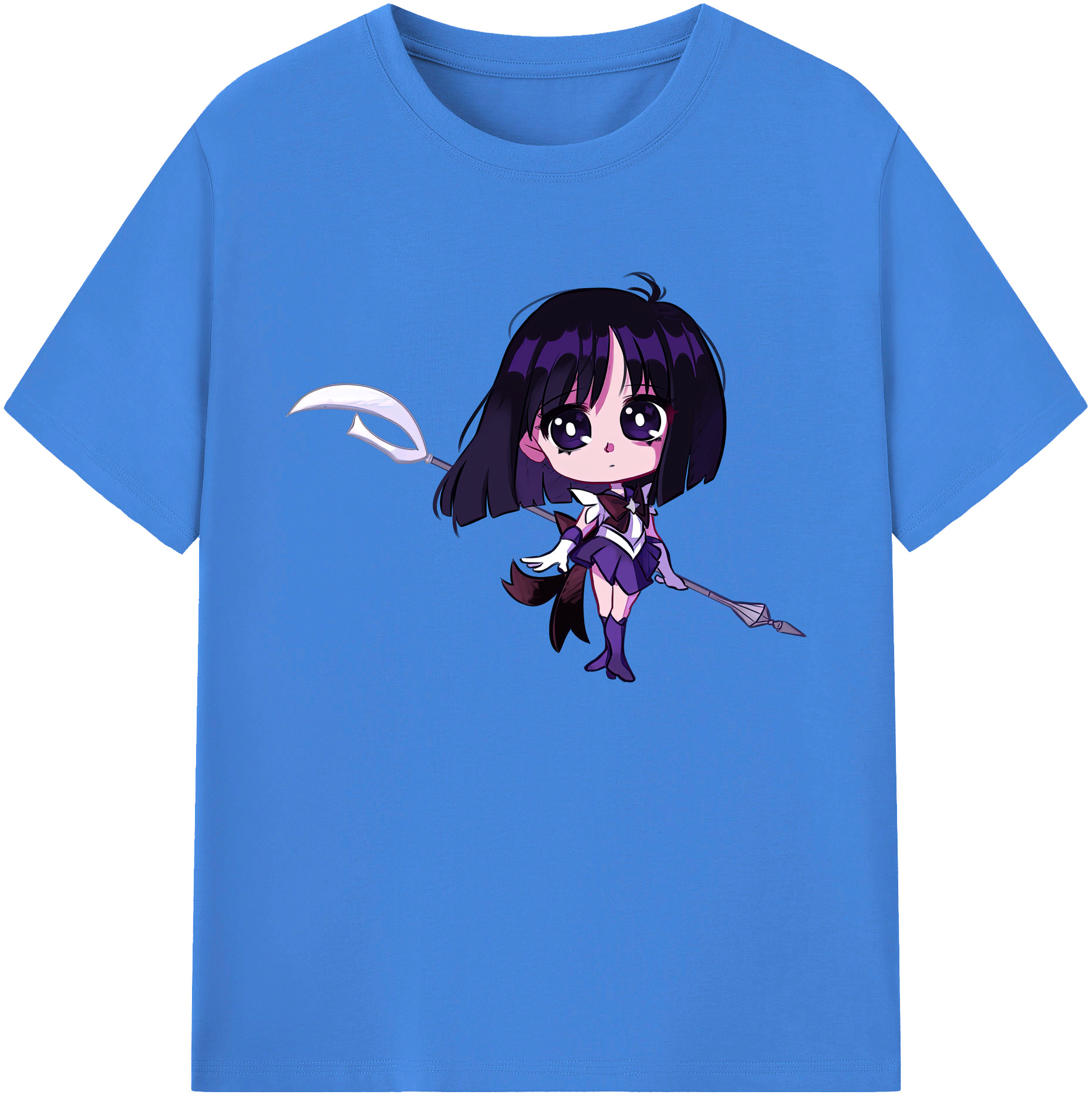 （画像用） 美少女戦士セーラームーン 土萠ほたる Sailor Moon Tomoe Hotaru （セーラーサターン；Sailor Saturn） 綿100％ メンズ半袖Tシャツ｜肌触りやわらか＆通気性
