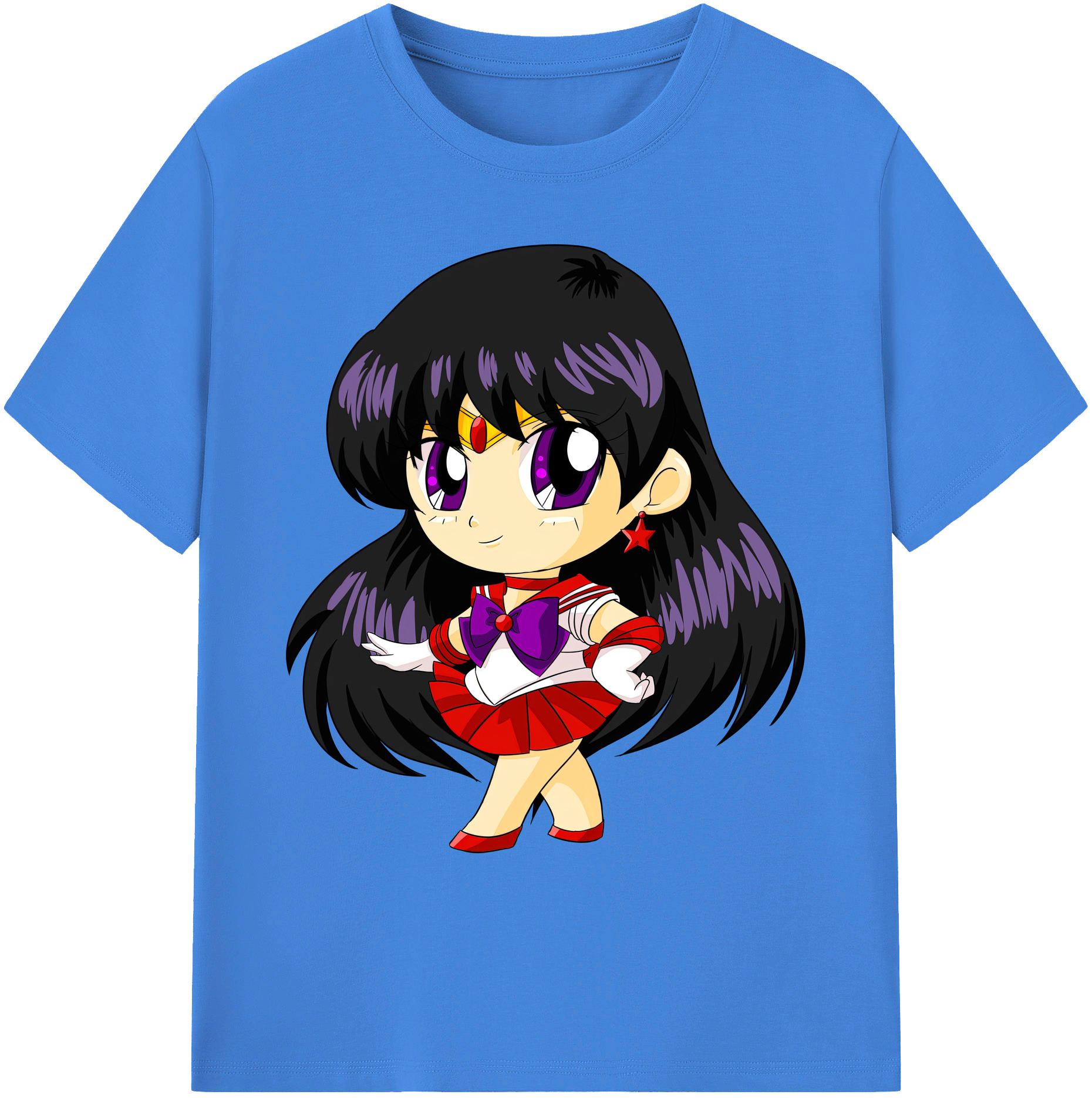 （画像用） 美少女戦士セーラームーン 火野レイ ひの レイ Sailor Moon Hino Rei （セーラーマーズ,Sailor Mars） 綿100％ メンズ半袖Tシャツ｜肌触りやわらか＆通気性