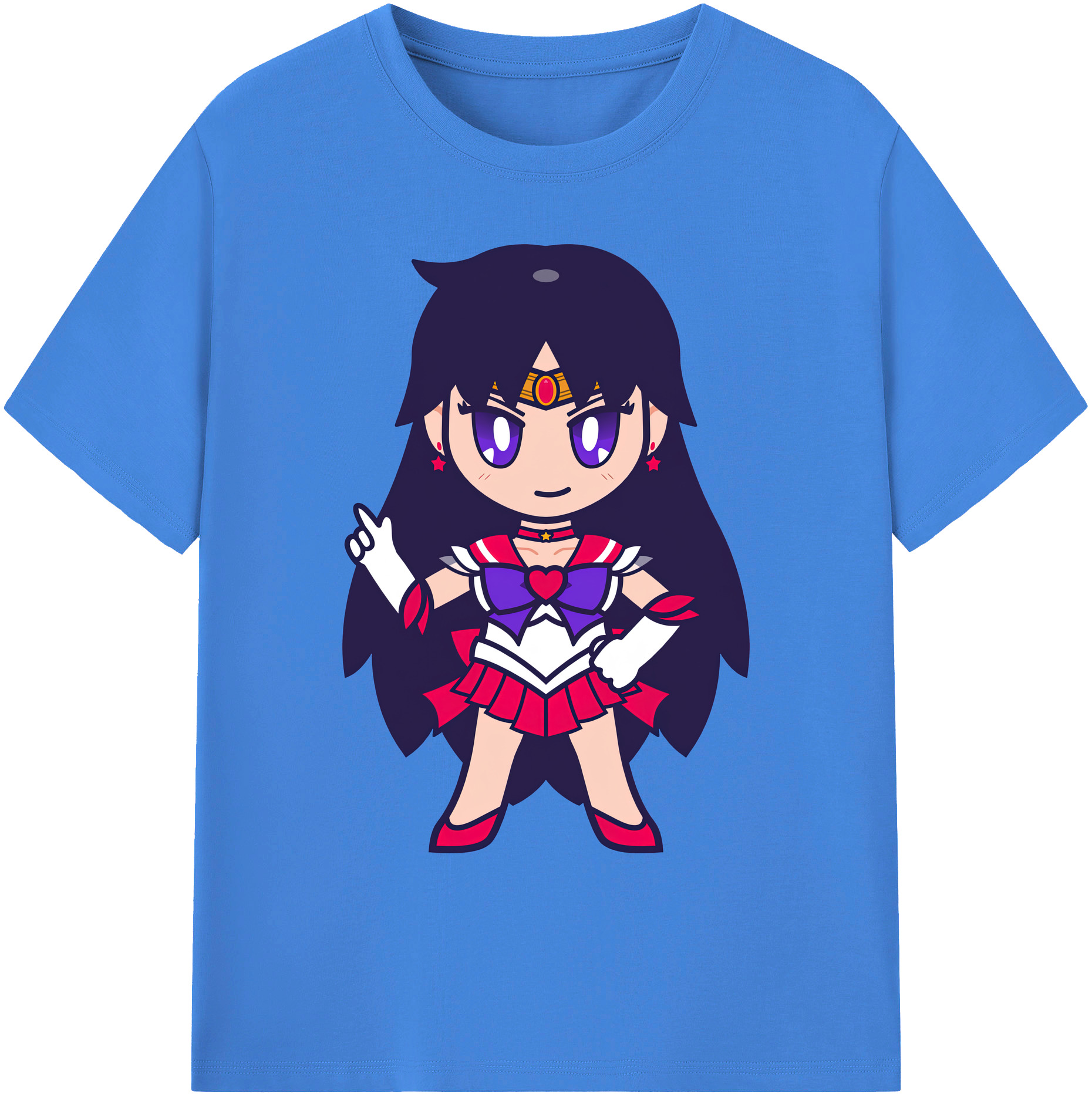 （画像用） 美少女戦士セーラームーン 火野レイ ひの レイ Sailor Moon Hino Rei （セーラーマーズ,Sailor Mars） 綿100％ メンズ半袖Tシャツ｜肌触りやわらか＆通気性