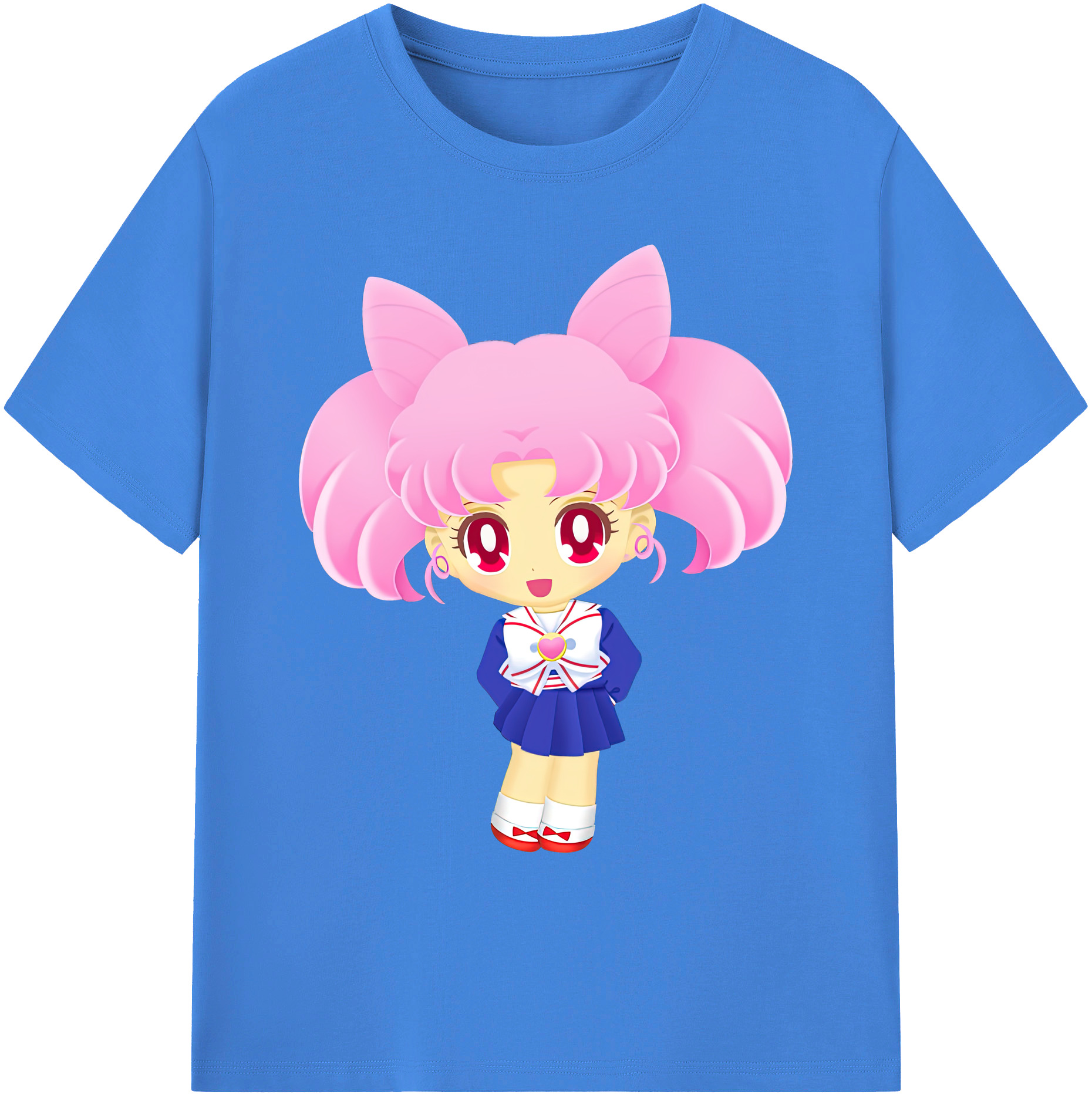 （画像用） 美少女戦士セーラームーン ちびうさ Sailor Moon Chibiusa Tsukino Usagi Small Lady Serenity 綿100％ メンズ半袖Tシャツ｜肌触りやわらか＆通気性