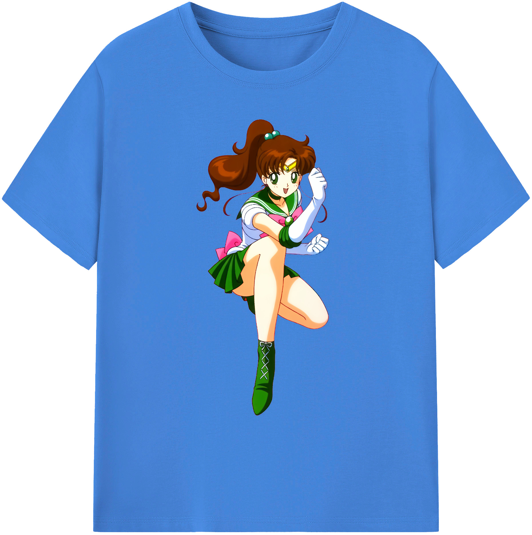 （画像用） 美少女戦士セーラームーン 木野 まこと きの まこと Sailor Moon Kino Makoto （セーラージュピター；Sailor Jupiter） 綿100％ メンズ半袖Tシャツ｜肌触りやわらか＆通気性