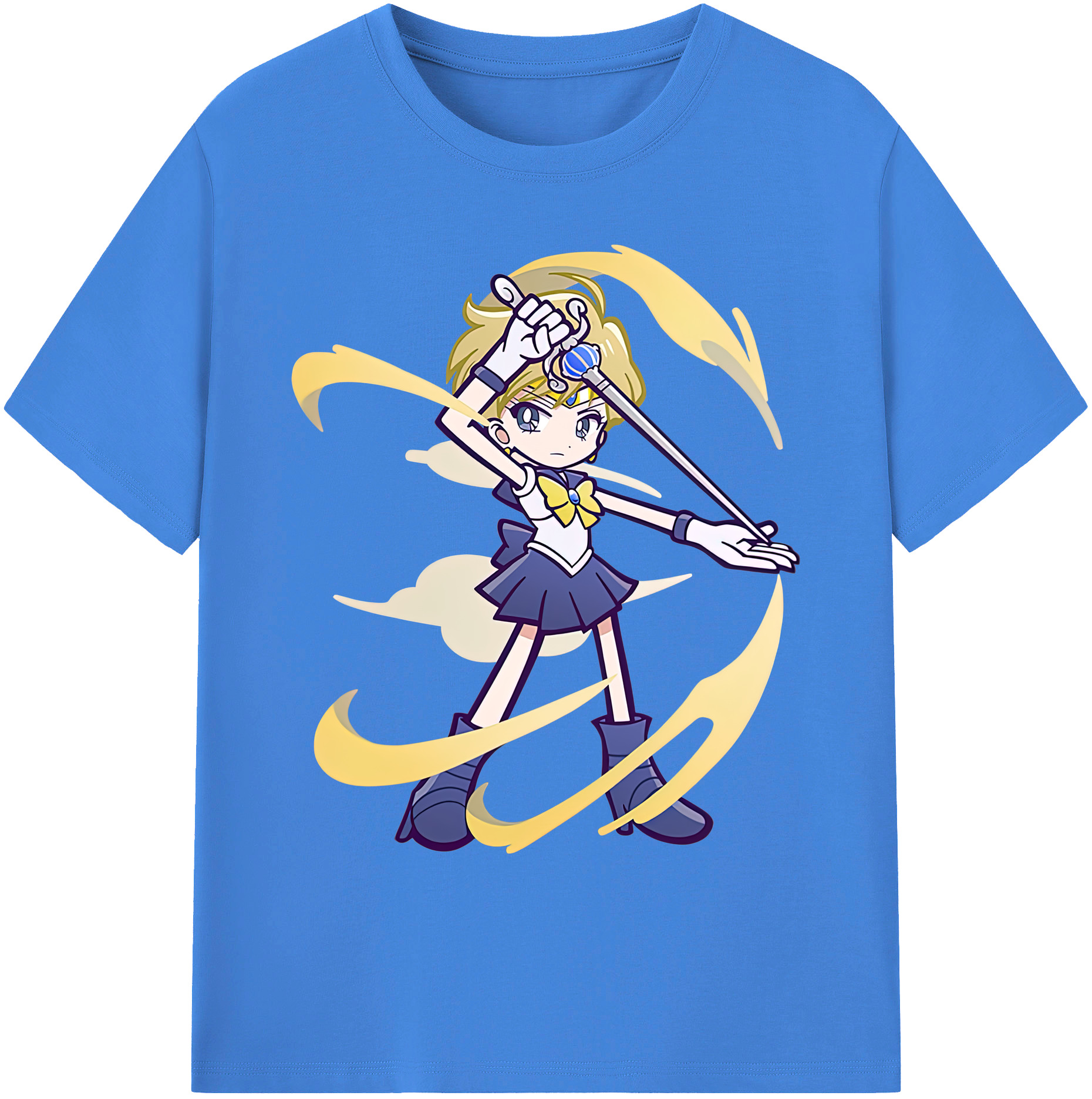 （画像用） 美少女戦士セーラームーン 天王はるか Sailor Moon Tenoh Haruka 綿100％ メンズ半袖Tシャツ｜肌触りやわらか＆通気性
